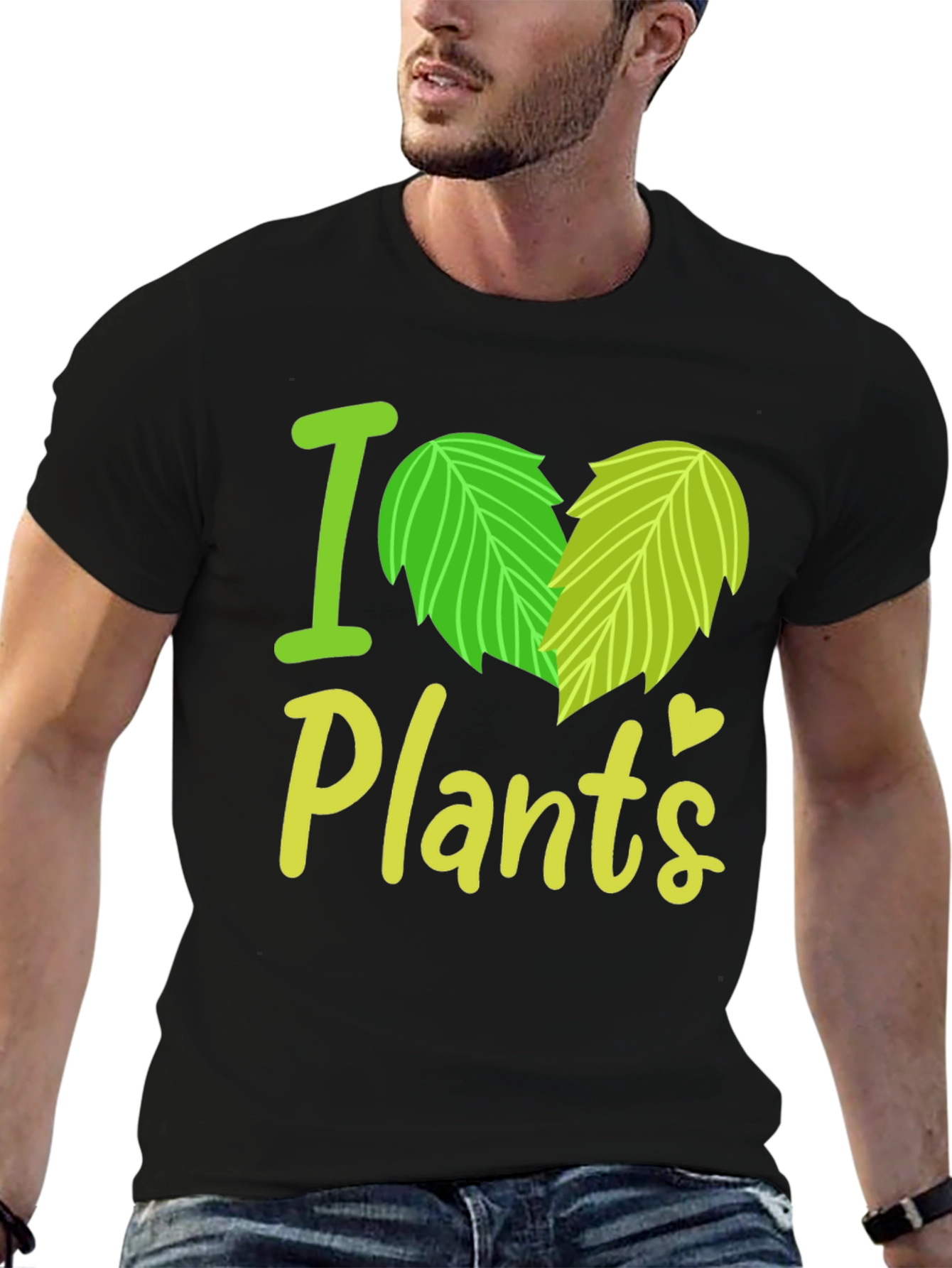 I Heart Plants Graphic Tee - Black Casual T-Shirt
