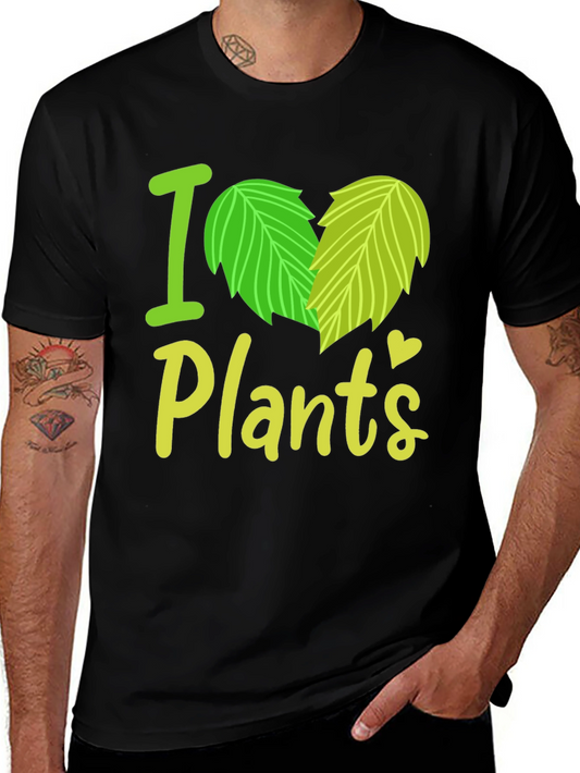 I Heart Plants Graphic Tee - Black Casual T-Shirt
