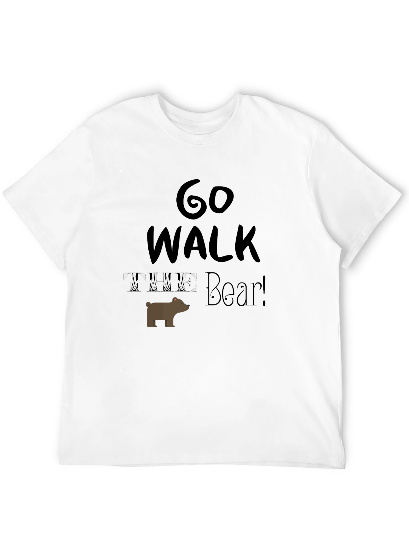 Go Walk Bear! Graphic Print Mens T-Shirt