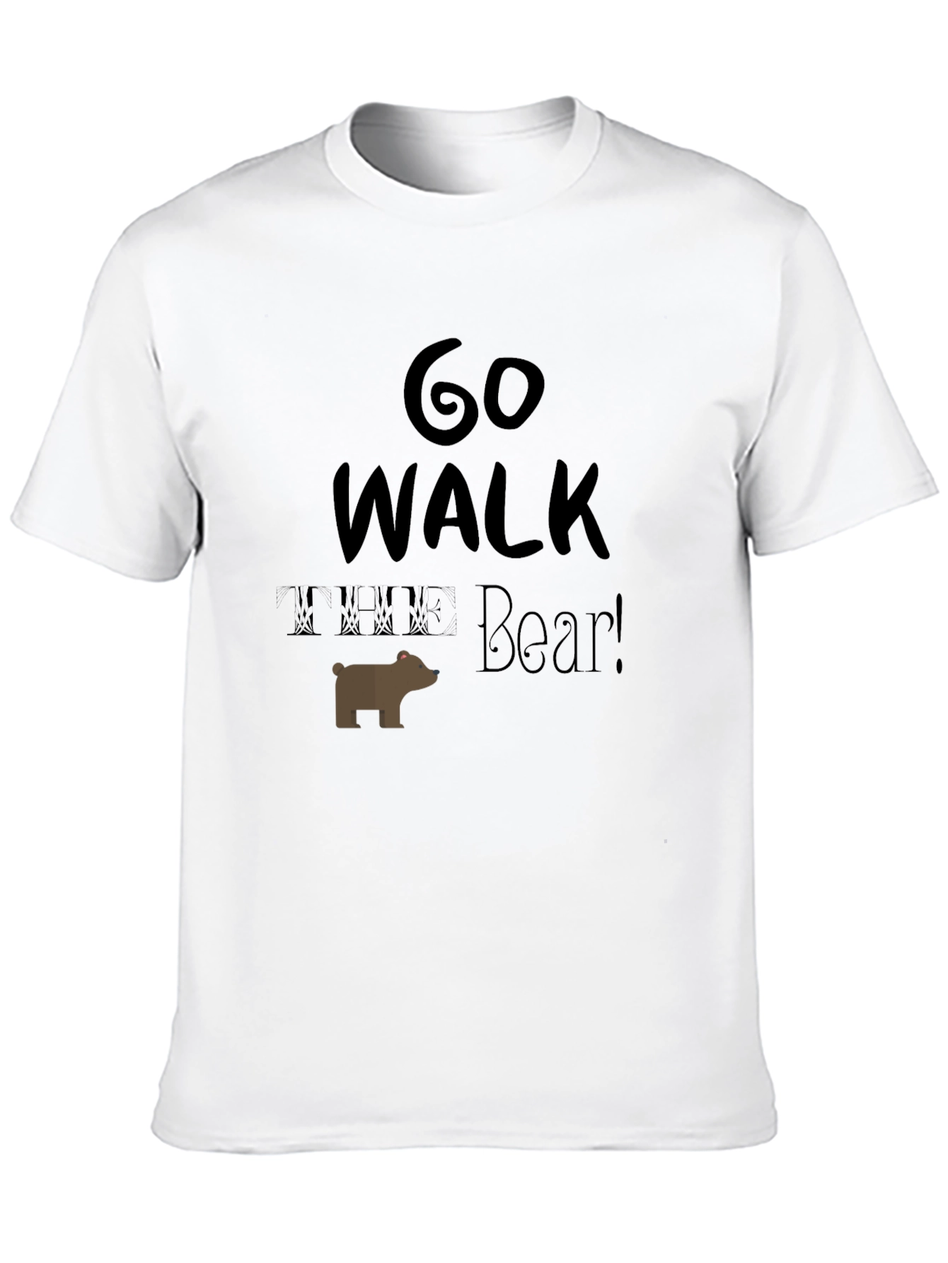 Go Walk Bear! Graphic Print Mens T-Shirt