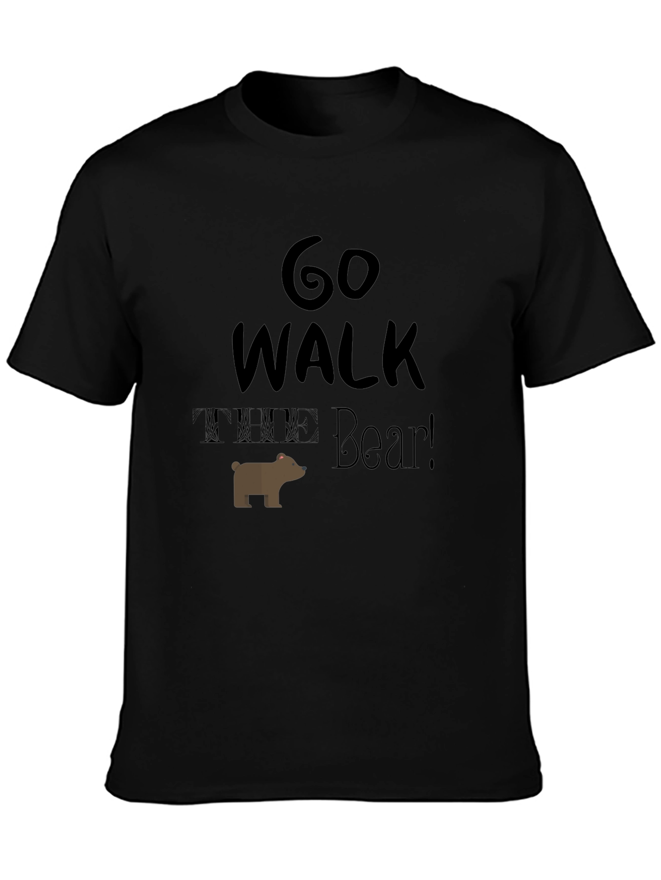 Go Walk Bear! Graphic Print Mens T-Shirt