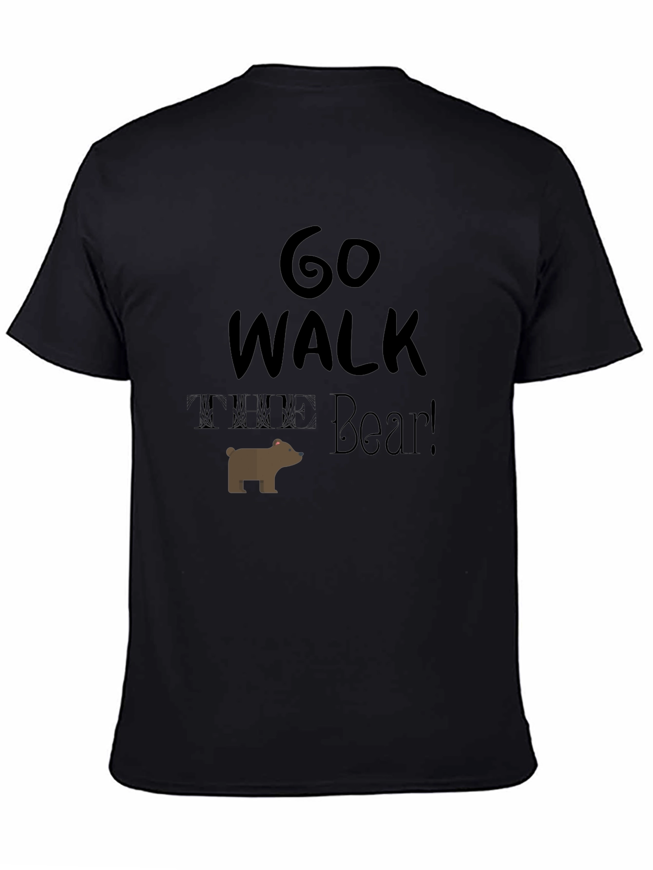 Go Walk Bear! Graphic Print Mens T-Shirt