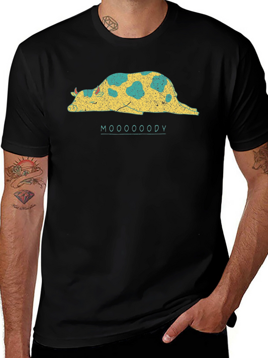 Mooooody Graphic Tee - Lazy Cow T-Shirt