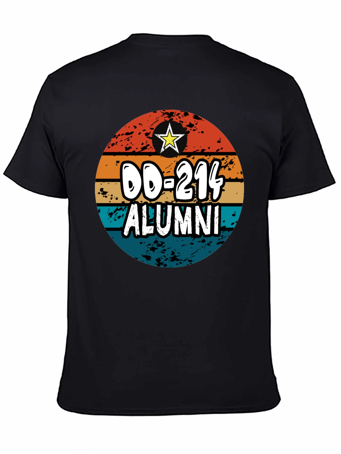 DD-214 Alumni T-Shirt - Retro Sunset Design