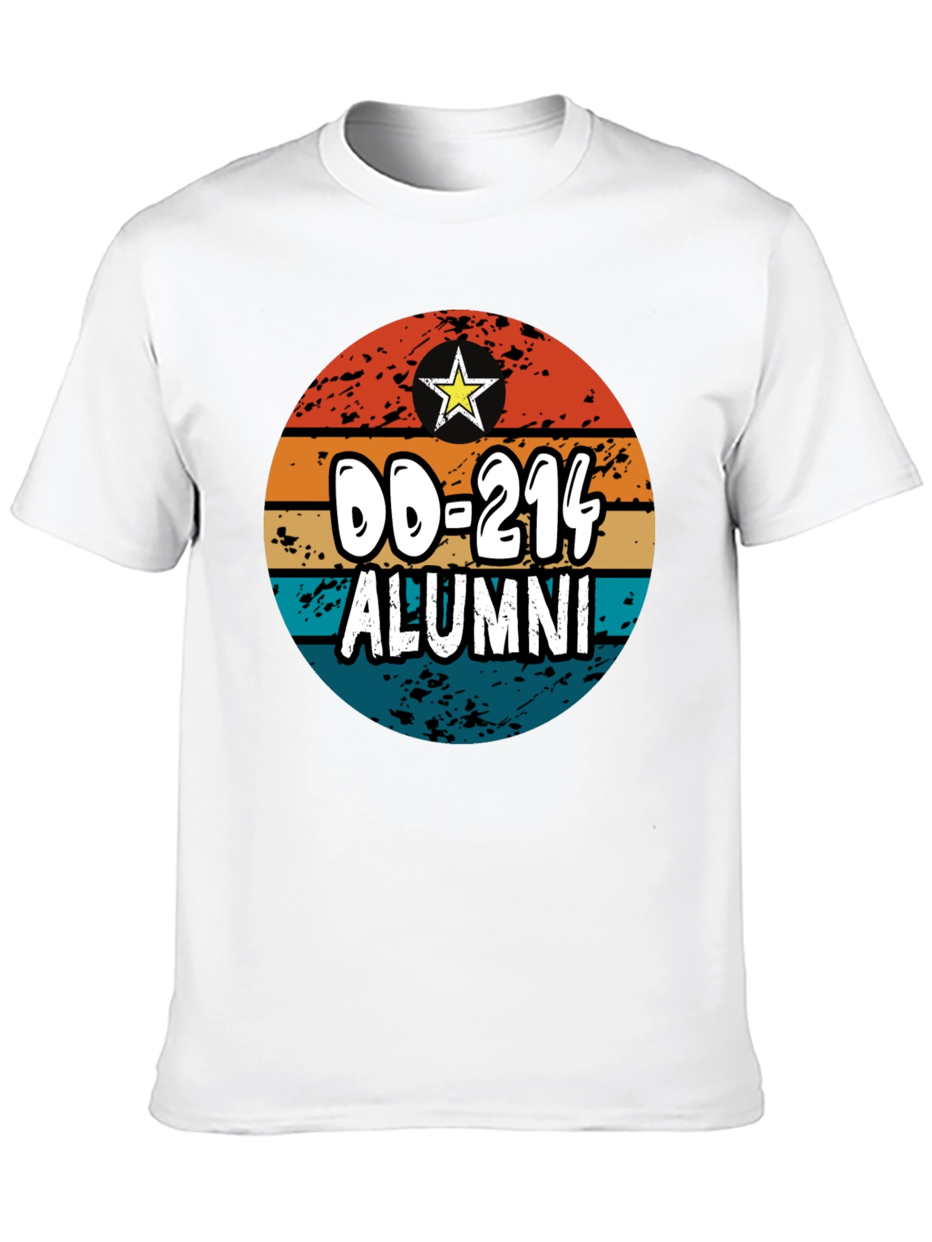 DD-214 Alumni T-Shirt - Retro Sunset Design