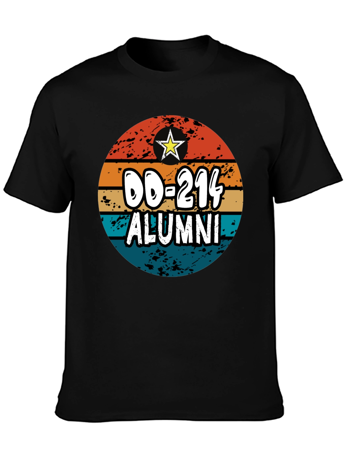 DD-214 Alumni T-Shirt - Retro Sunset Design