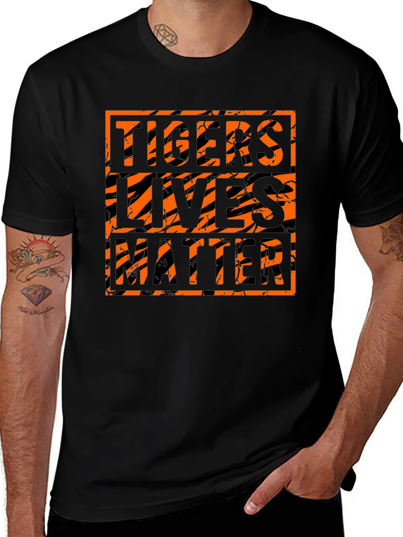 Tigers Lives Matter Graphic Black T-Shirt