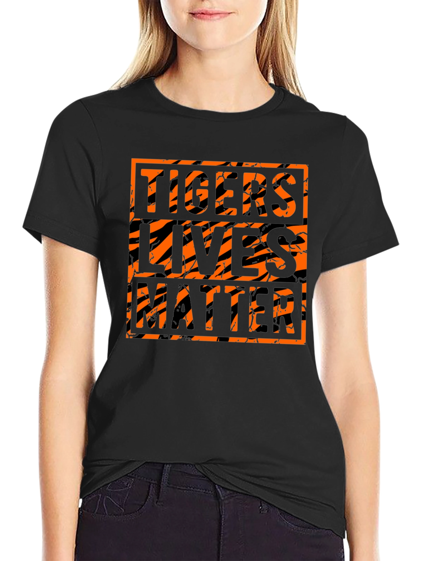 Tigers Lives Matter Graphic Black T-Shirt