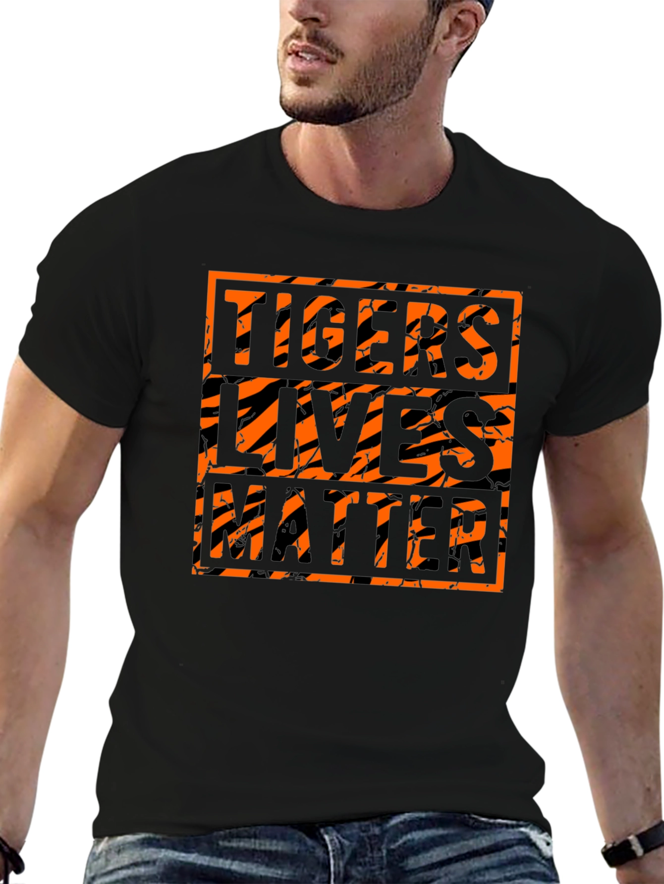 Tigers Lives Matter Graphic Black T-Shirt