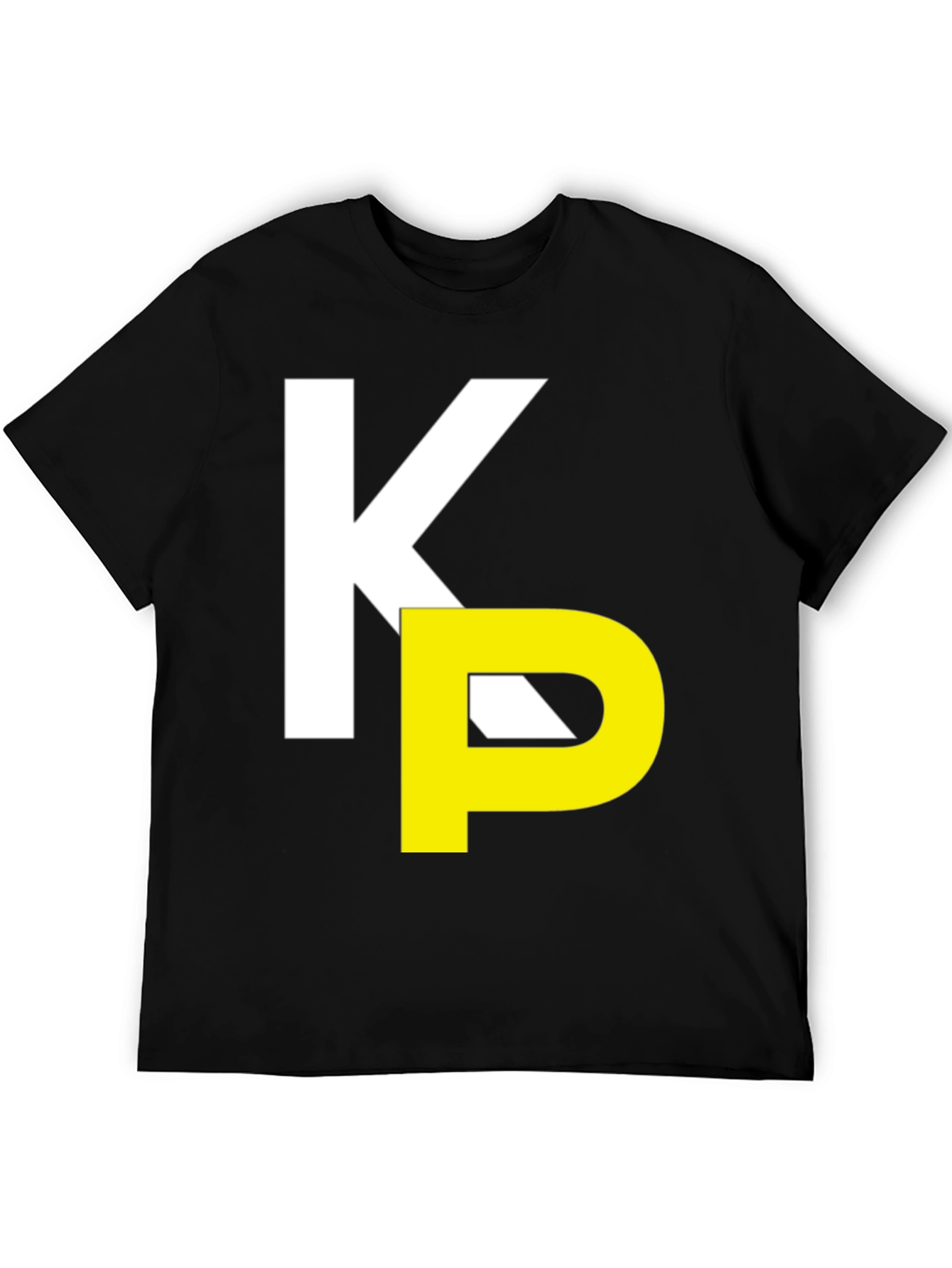 Stylish KP Initial Graphic Tee - Black