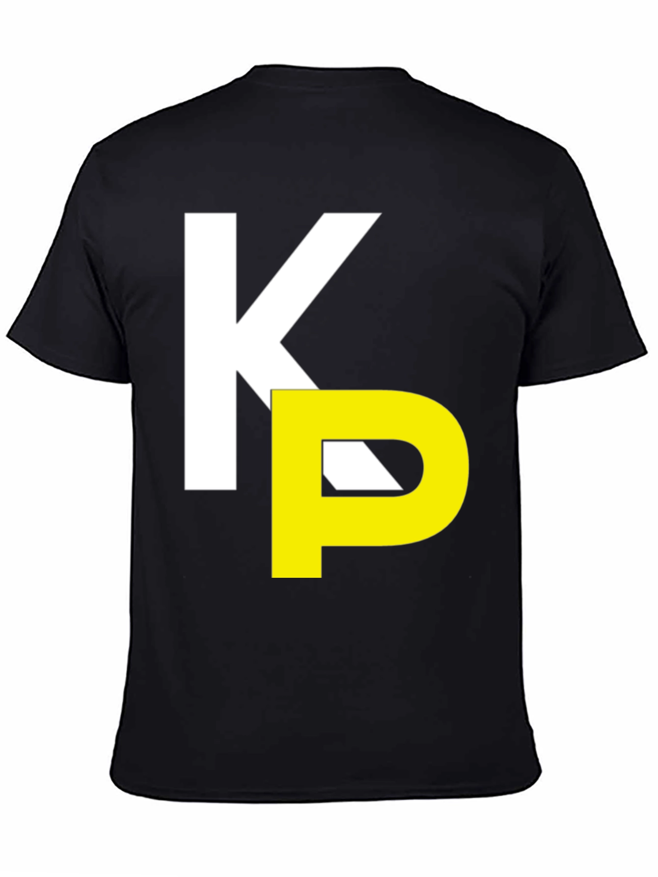 Stylish KP Initial Graphic Tee - Black