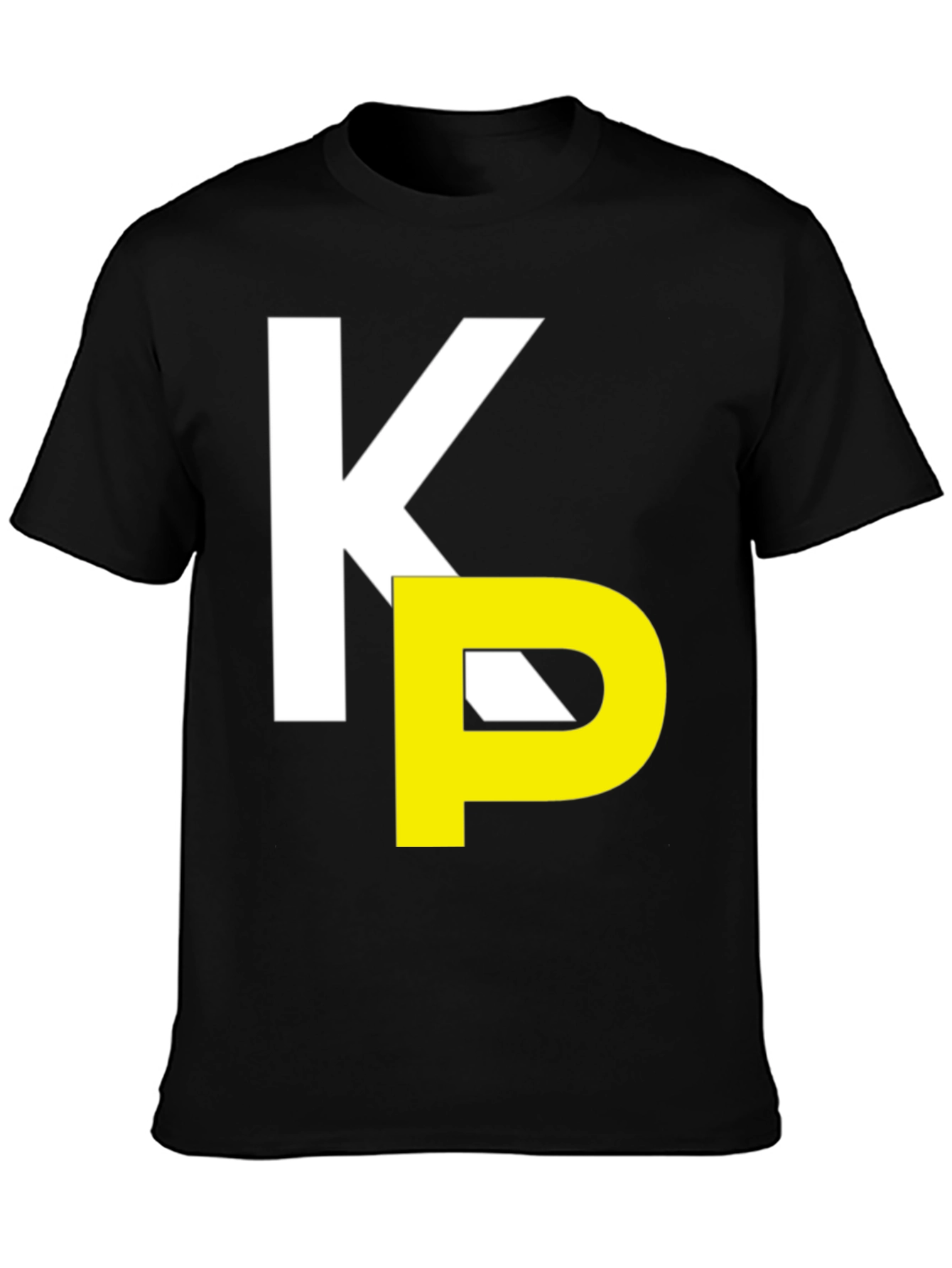 Stylish KP Initial Graphic Tee - Black