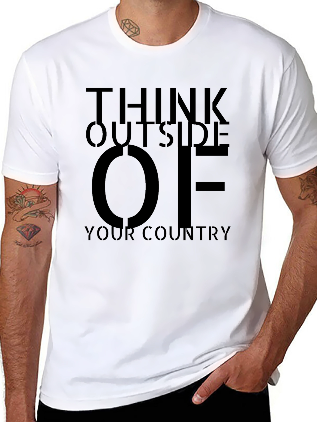 Think Outside of Your Country Black T-Shirt