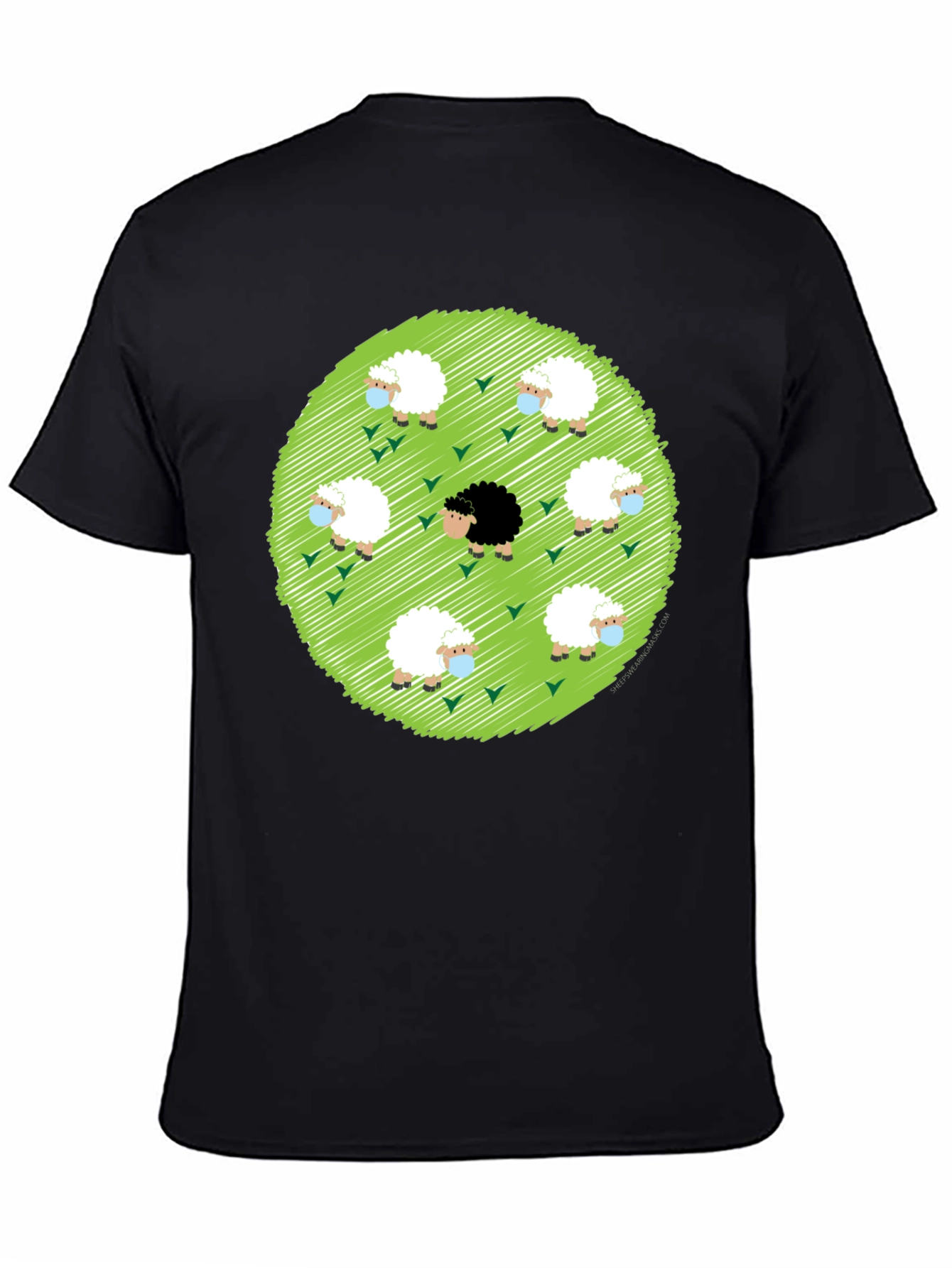 Quirky Sheep Graphic T-Shirt - Black Cotton Tee