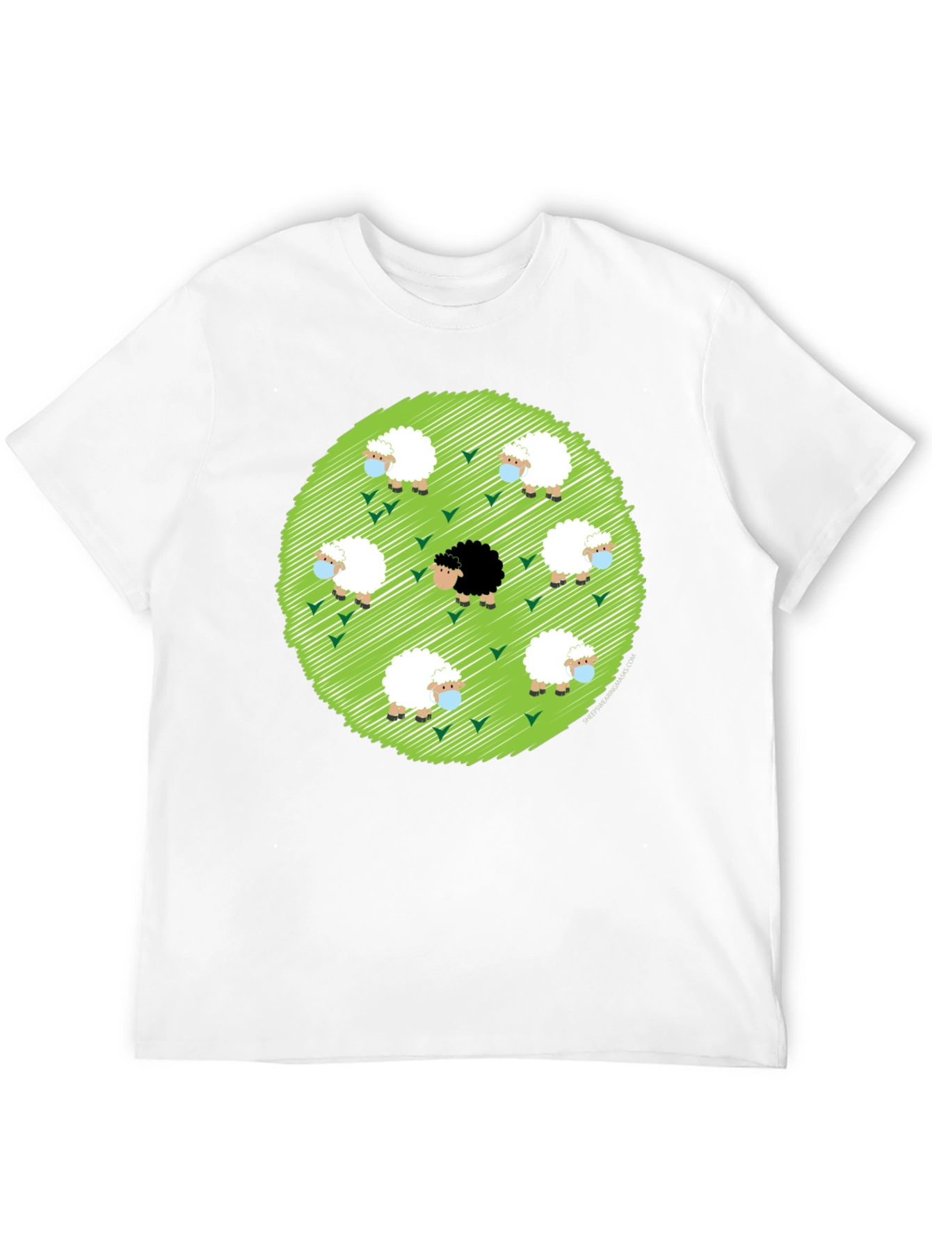 Quirky Sheep Graphic T-Shirt - Black Cotton Tee