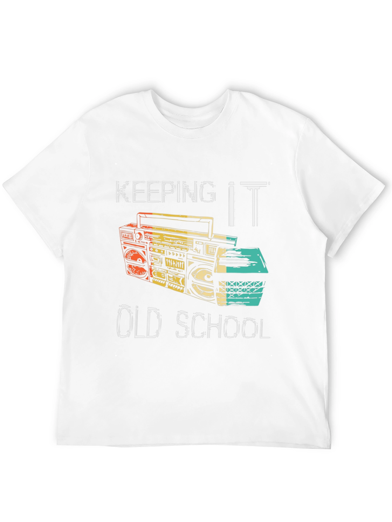 Keeping it Old School Retro Boombox Black T-Shirt
