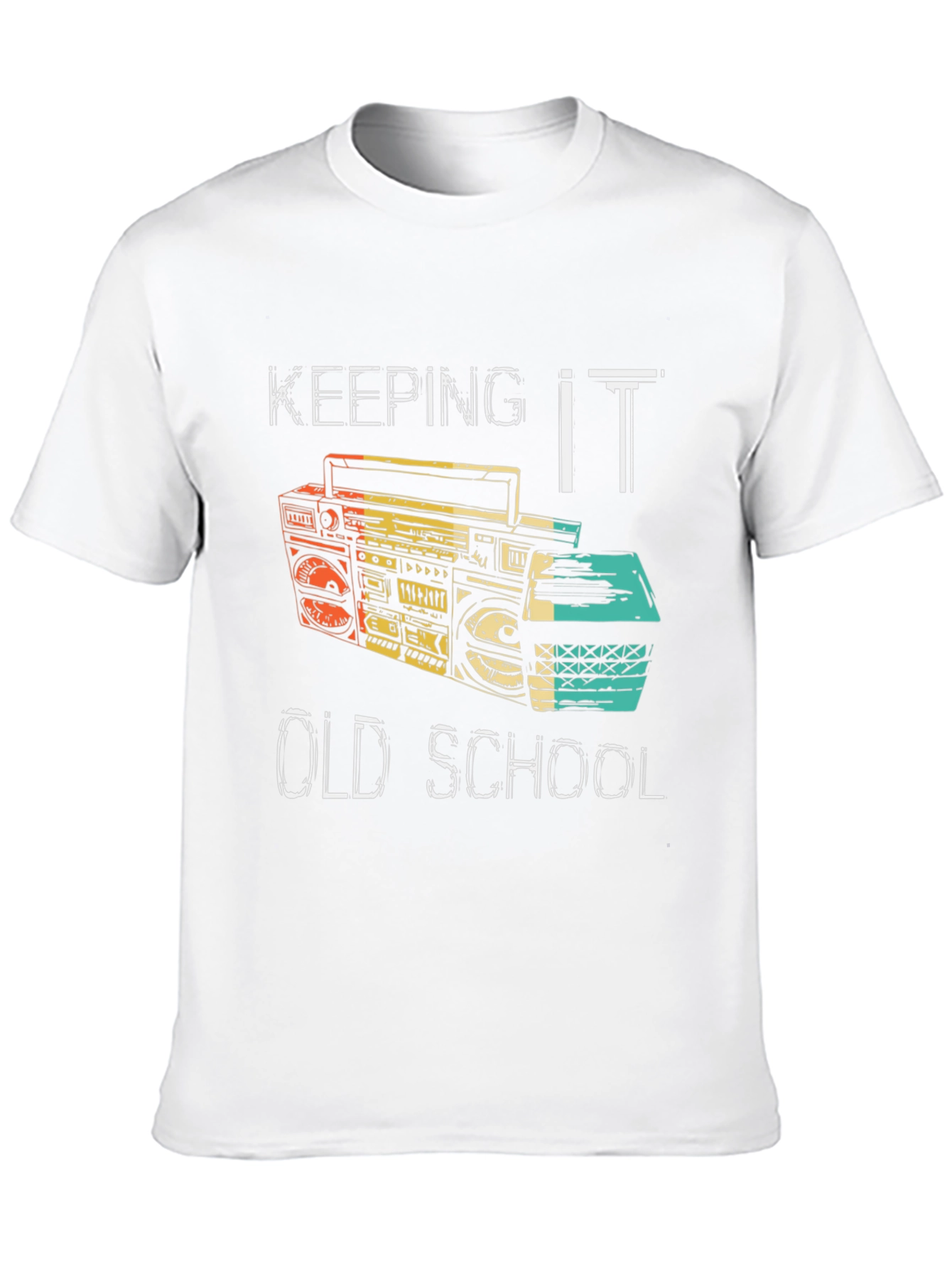 Keeping it Old School Retro Boombox Black T-Shirt