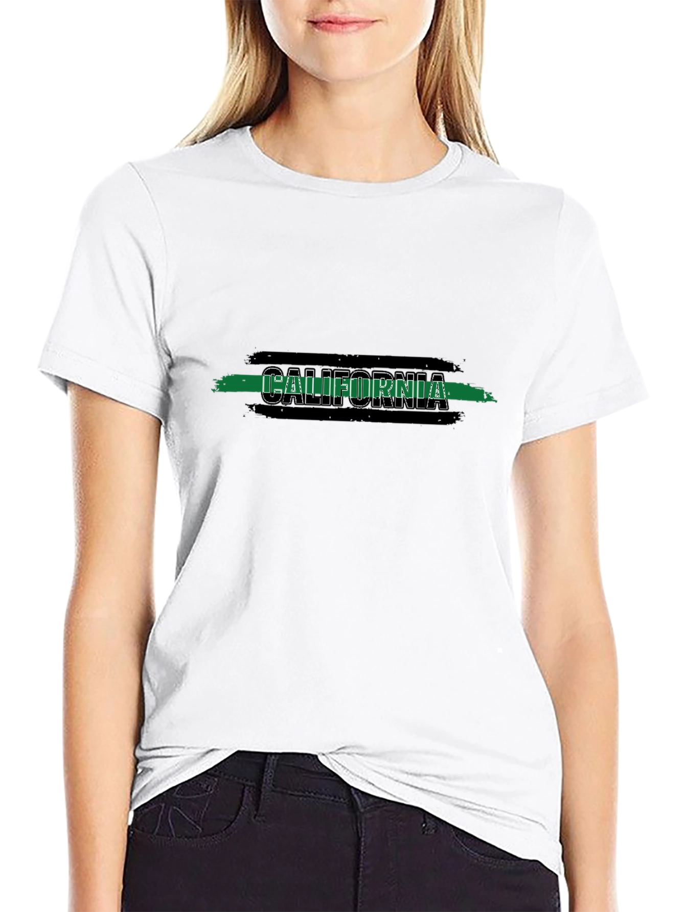 California Graphic T-Shirt - Black Cotton Blend Tee