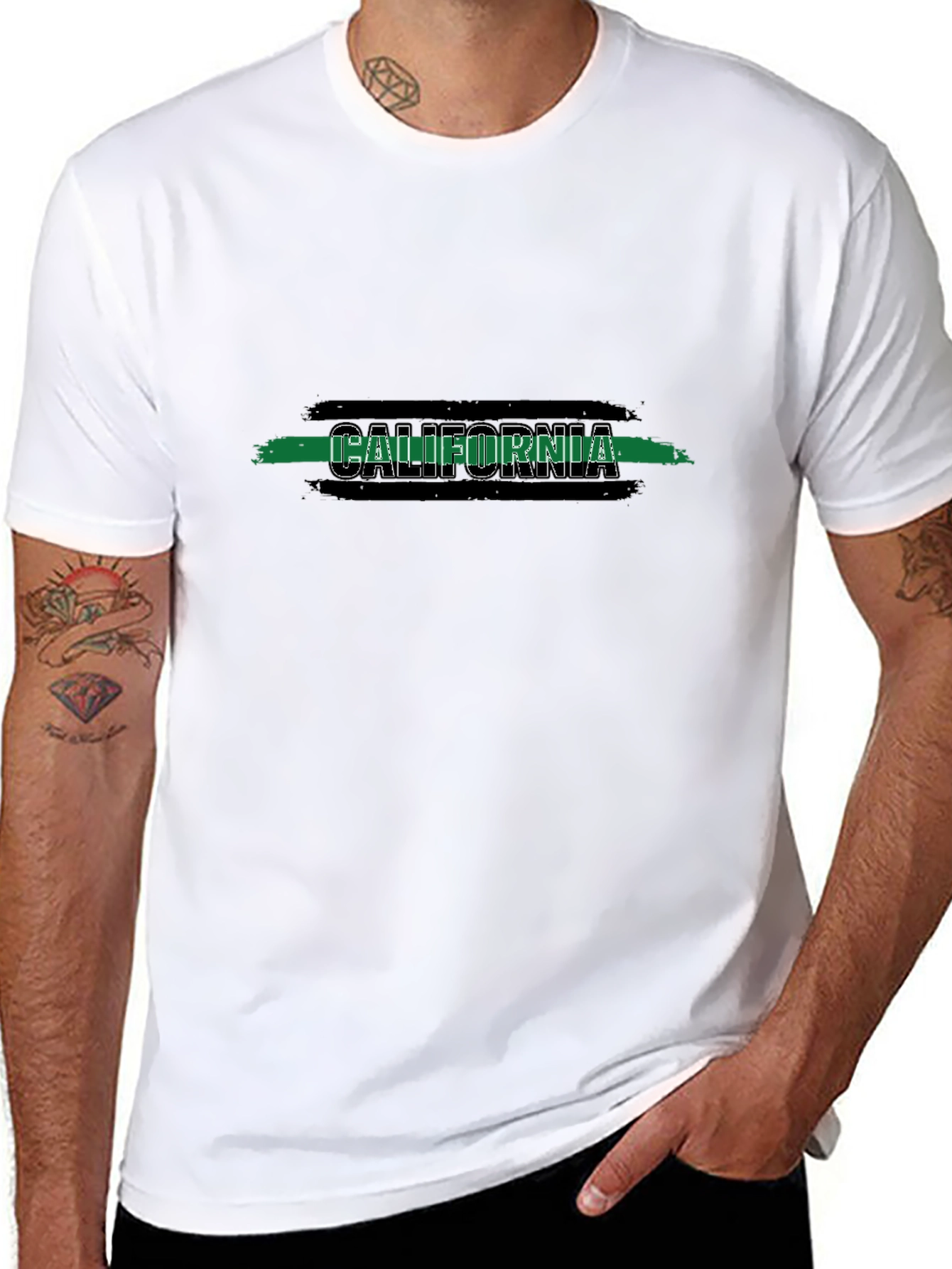 California Graphic T-Shirt - Black Cotton Blend Tee