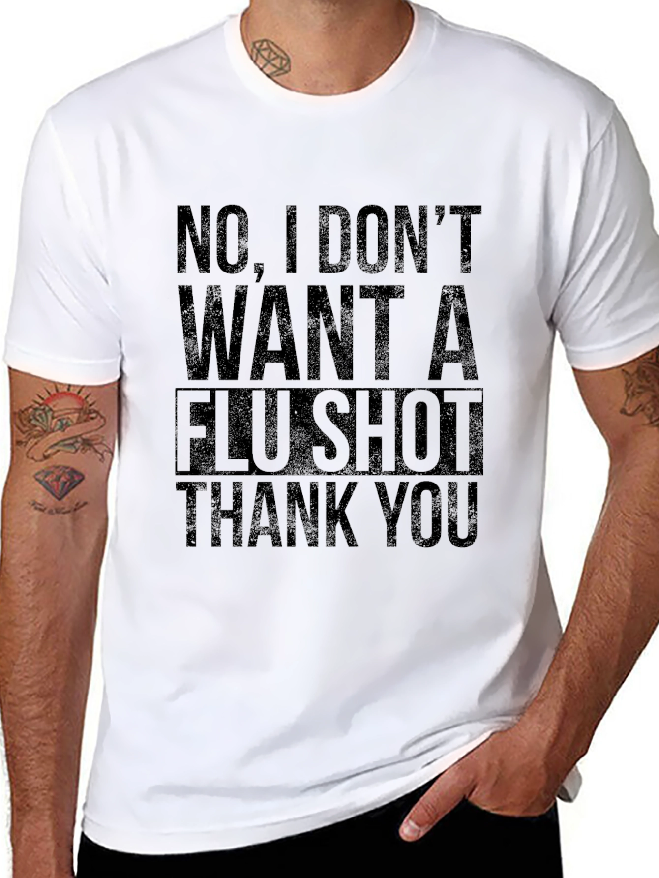 No Flu Shot Funny T-Shirt