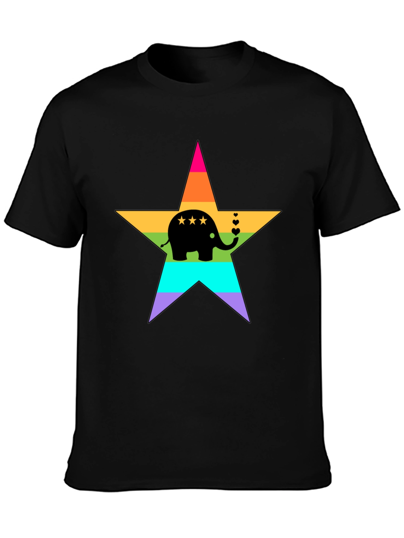 Rainbow Elephant Star T-Shirt
