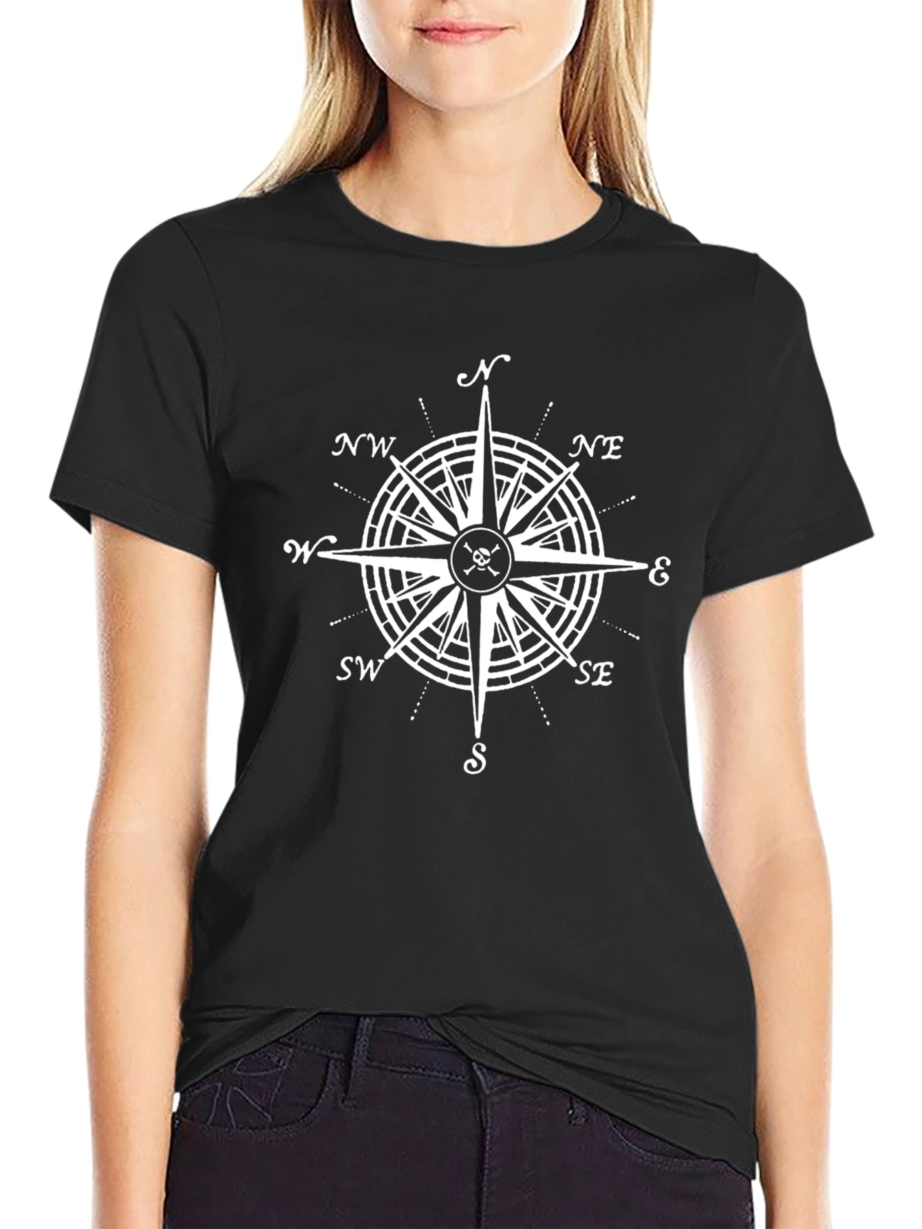 Compass Rose Graphic T-Shirt - Pirate Nautical Style