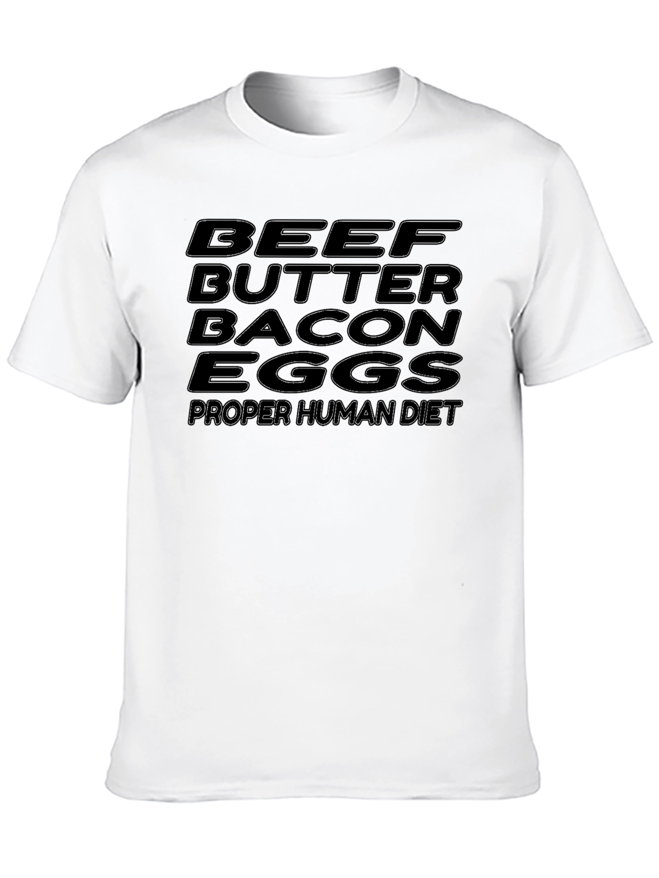 Beef Butter Bacon Eggs Diet Black T-Shirt