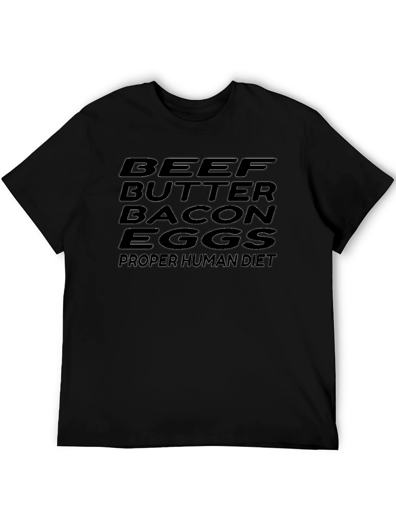 Beef Butter Bacon Eggs Diet Black T-Shirt