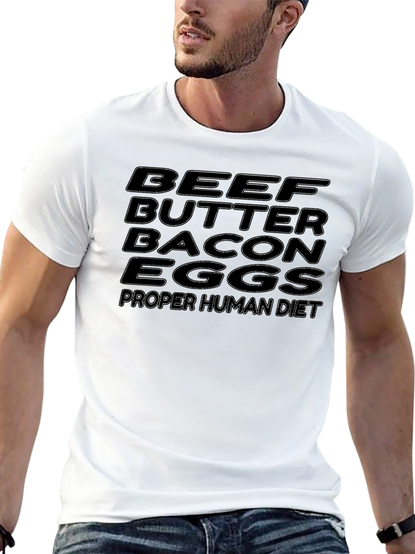 Beef Butter Bacon Eggs Diet Black T-Shirt