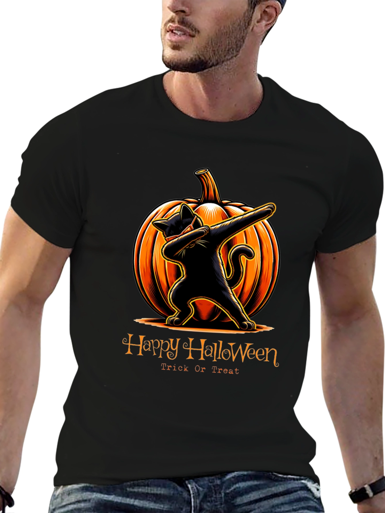 Happy Halloween Cat Dab T-Shirt