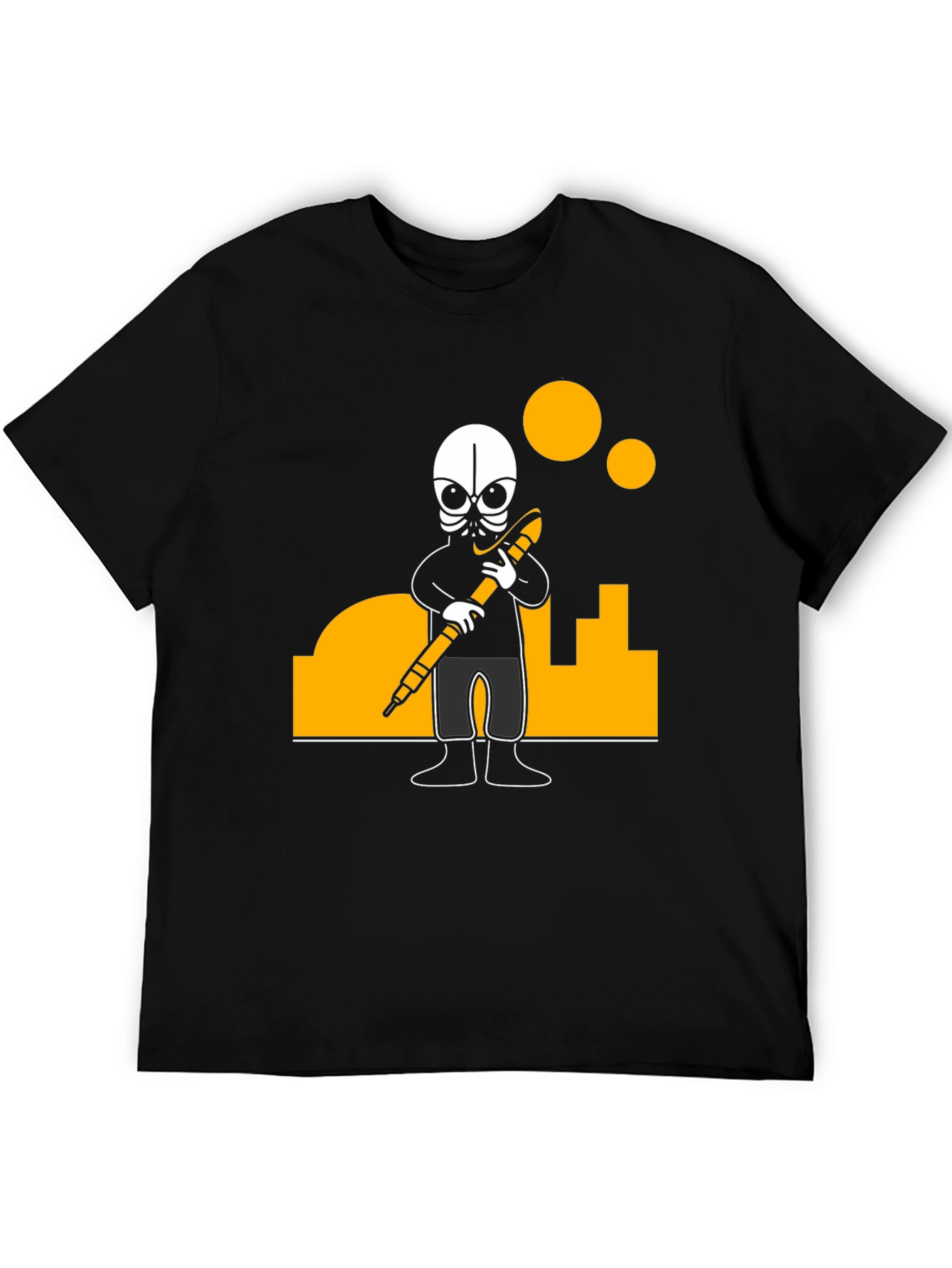Urban Explorer Graphic Tee - Black Cotton Blend