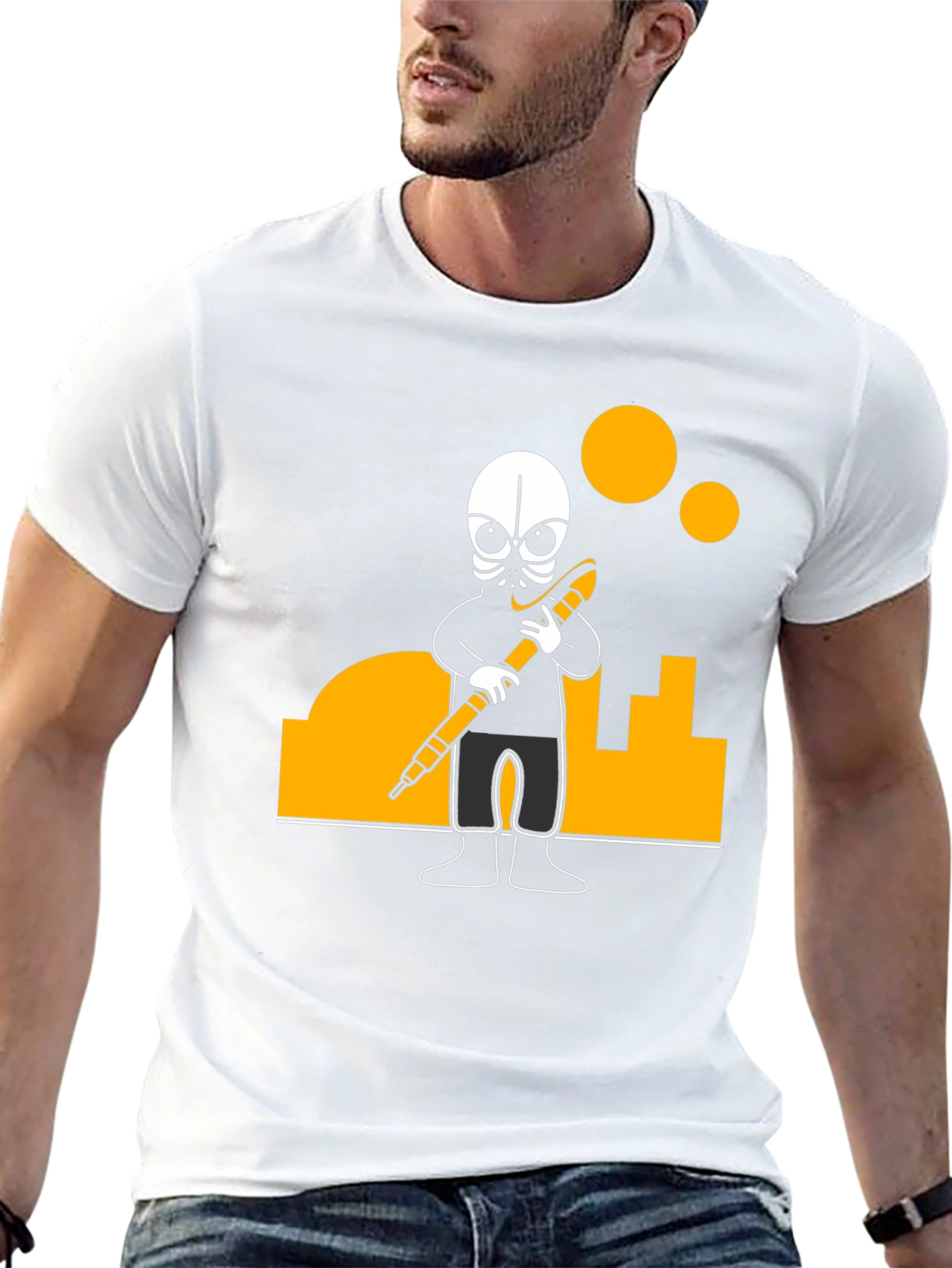 Urban Explorer Graphic Tee - Black Cotton Blend