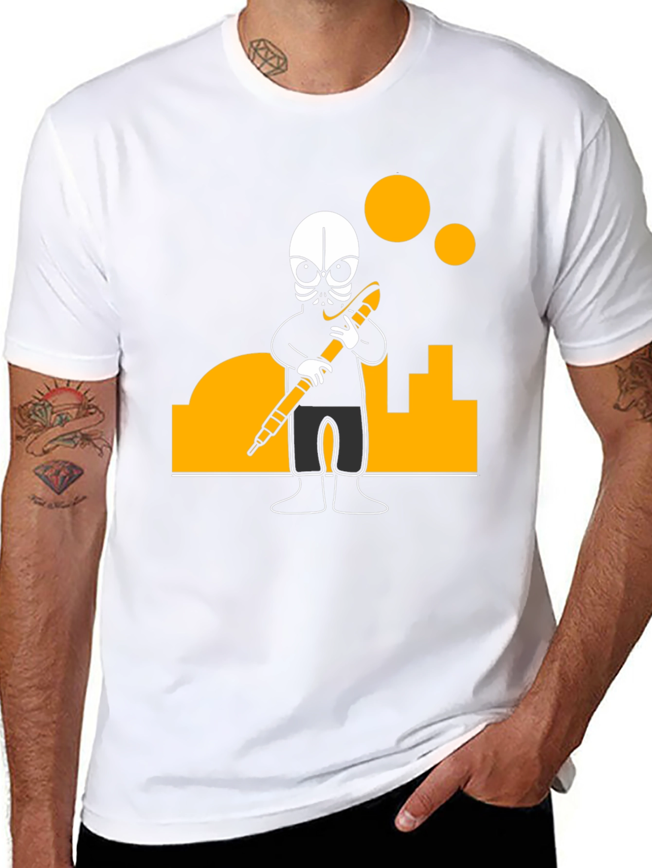 Urban Explorer Graphic Tee - Black Cotton Blend