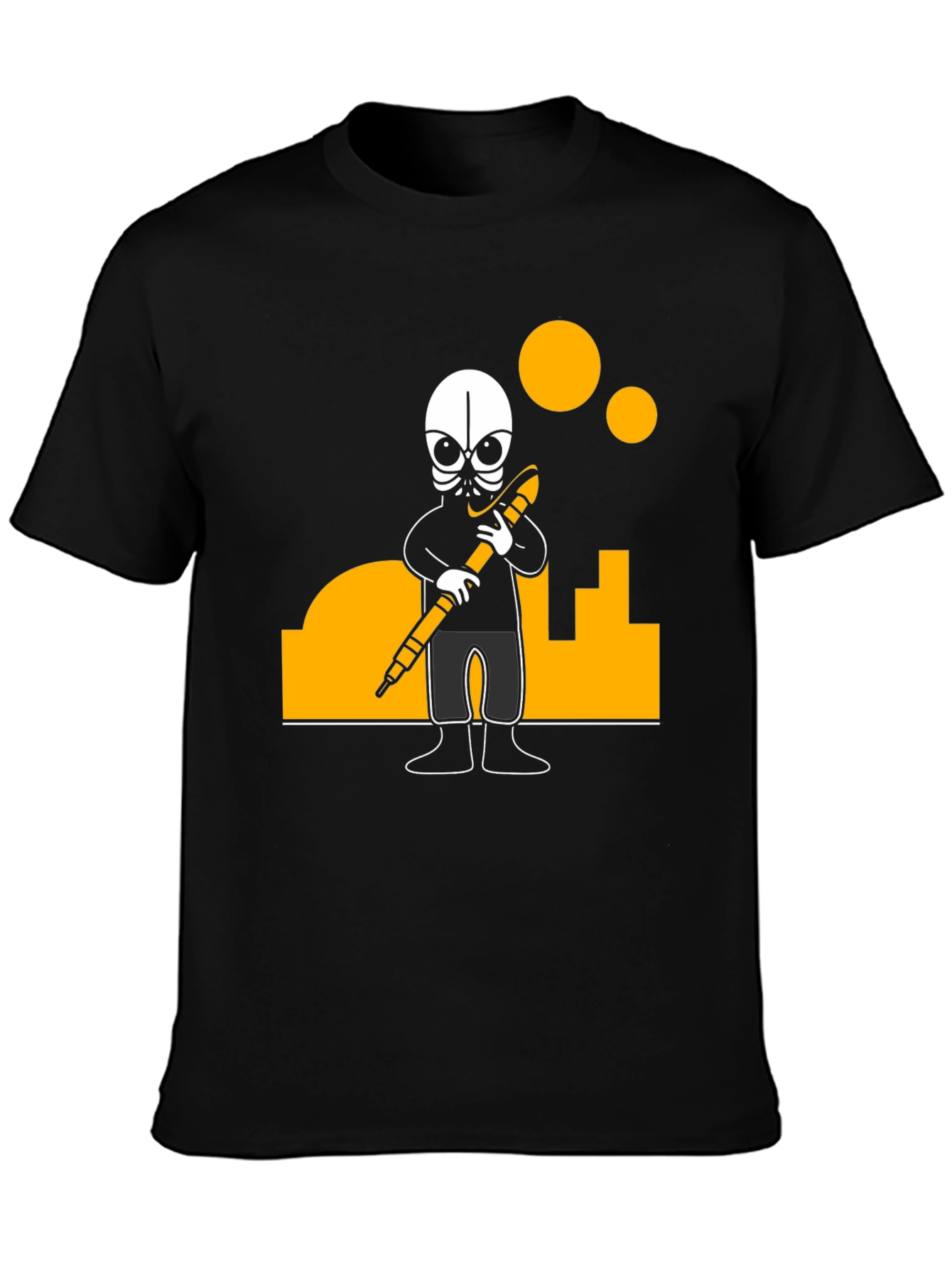 Urban Explorer Graphic Tee - Black Cotton Blend