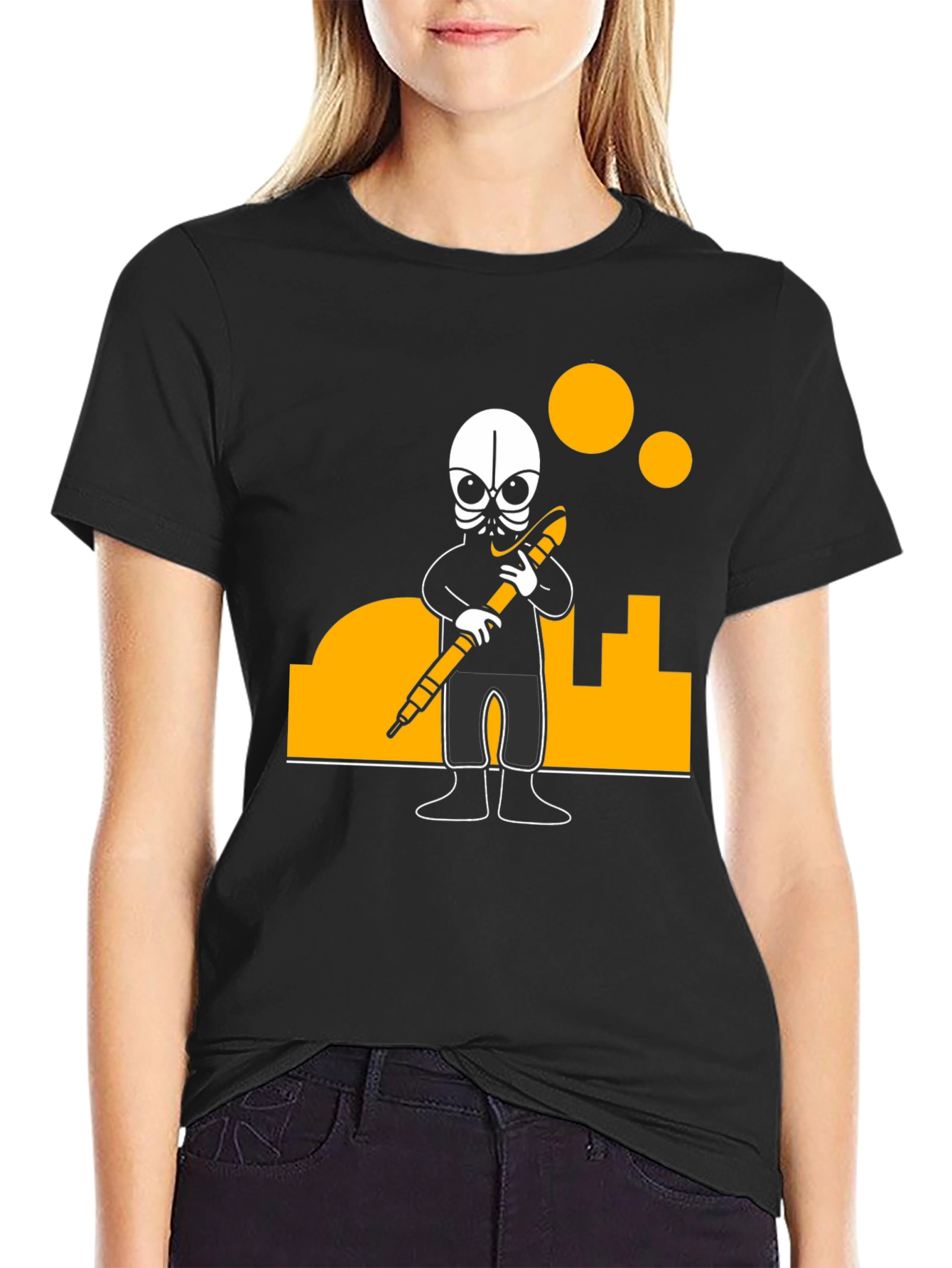 Urban Explorer Graphic Tee - Black Cotton Blend