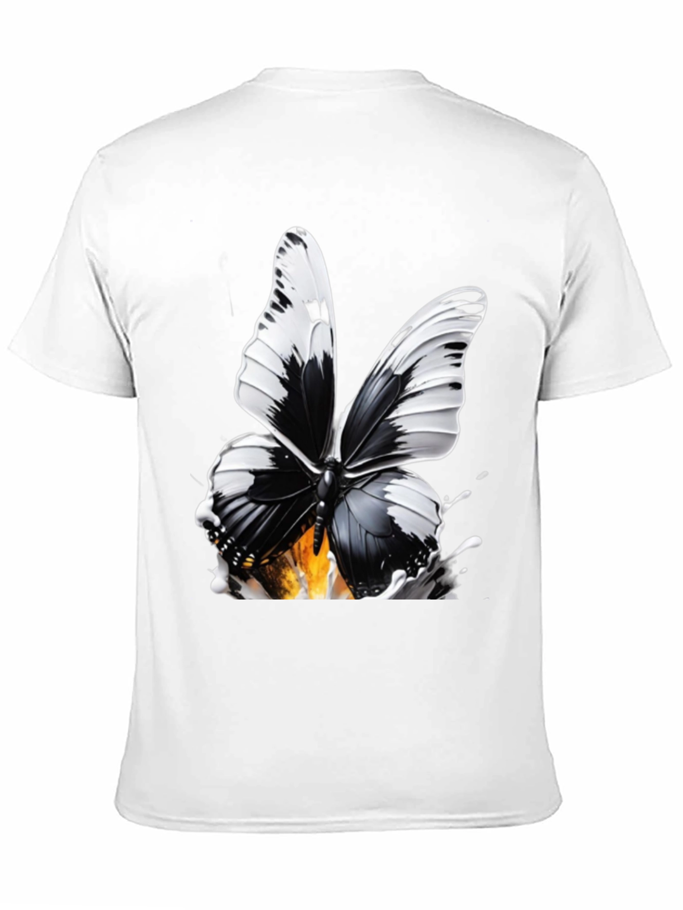 Butterfly Graphic Print T-Shirt - Stylish Black Tee
