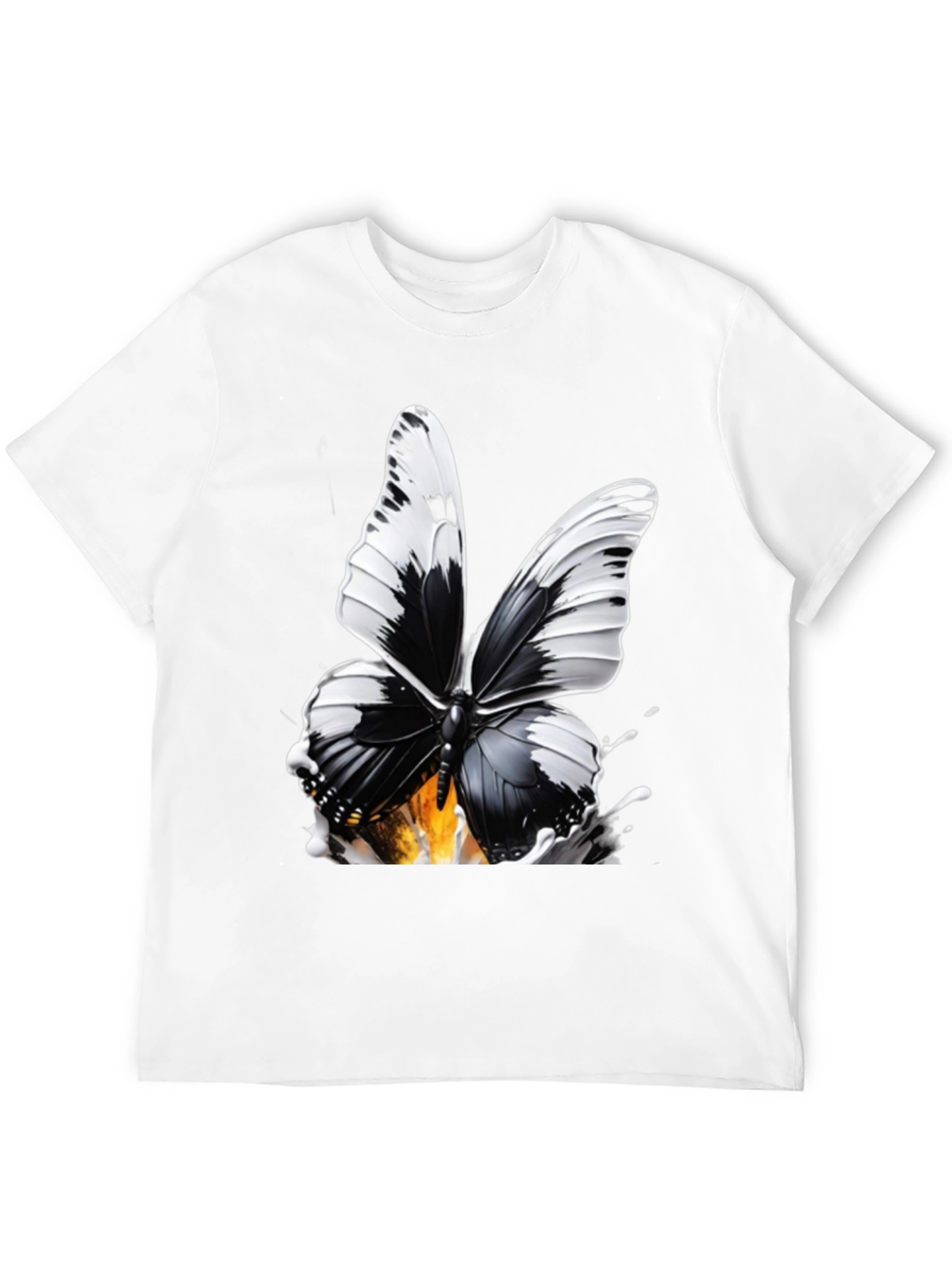 Butterfly Graphic Print T-Shirt - Stylish Black Tee