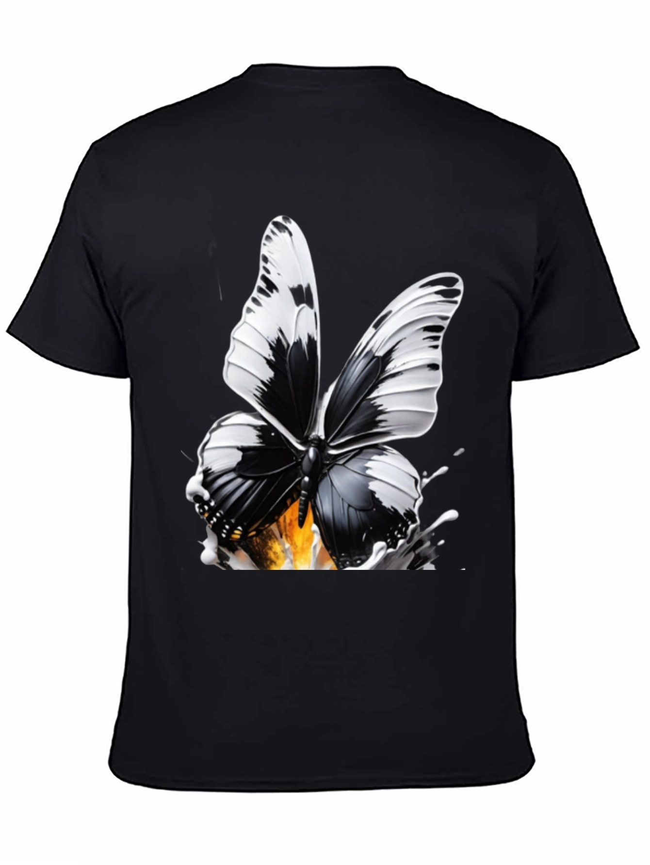 Butterfly Graphic Print T-Shirt - Stylish Black Tee
