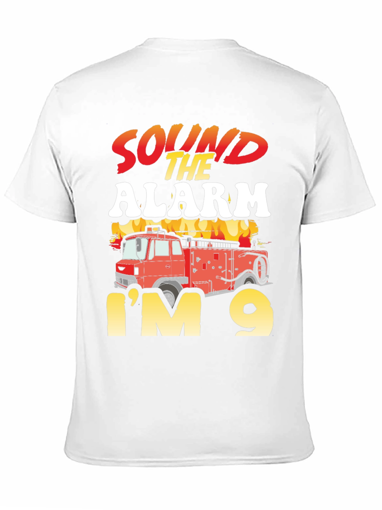 Sound the Alarm Im 9 Fire Truck Birthday Shirt