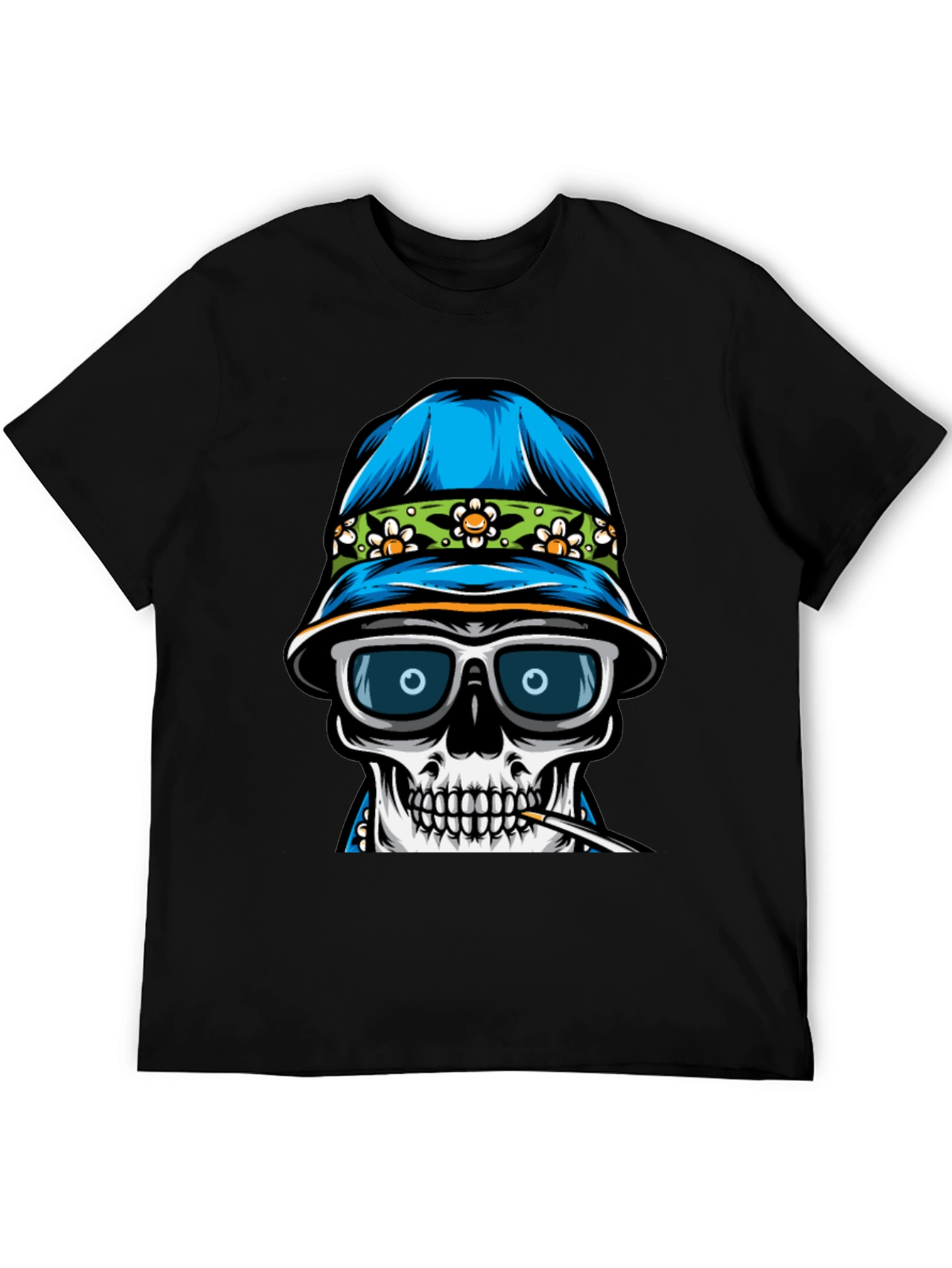 Cool Skull Graphic Tee - Mens Black T-Shirt