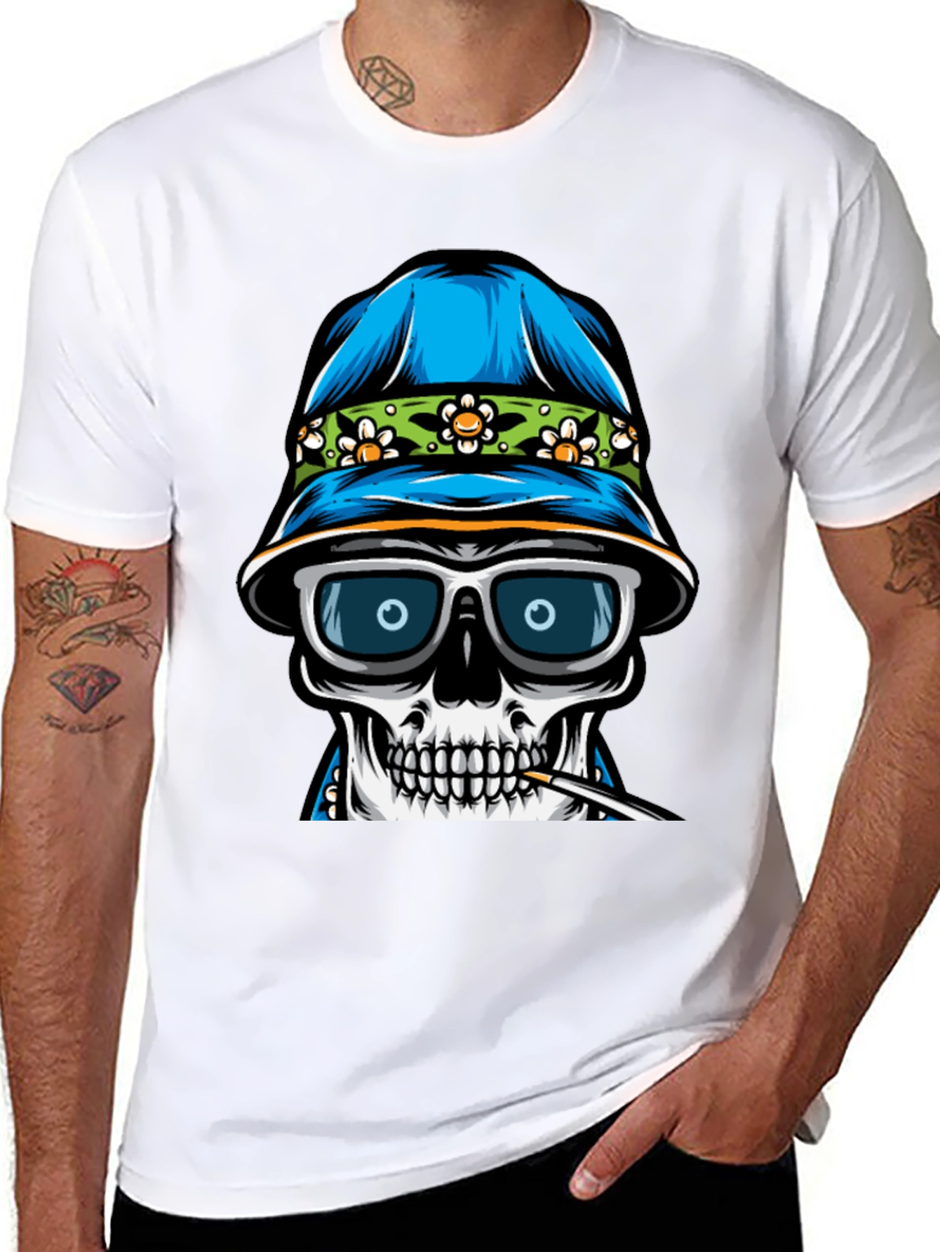Cool Skull Graphic Tee - Mens Black T-Shirt