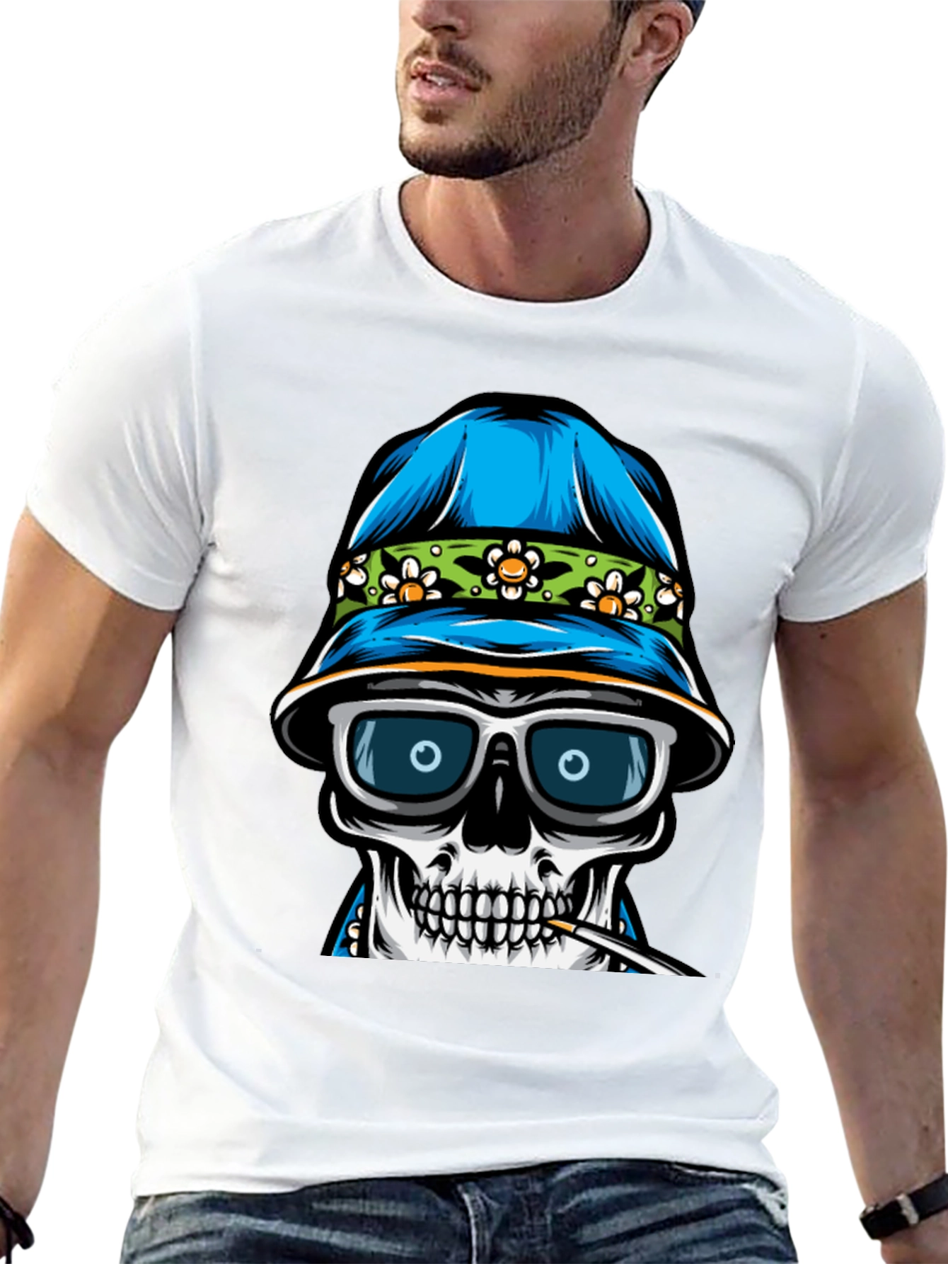Cool Skull Graphic Tee - Mens Black T-Shirt