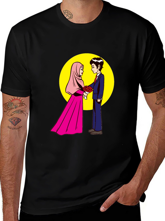 Romantic Muslim Couple Graphic T-Shirt