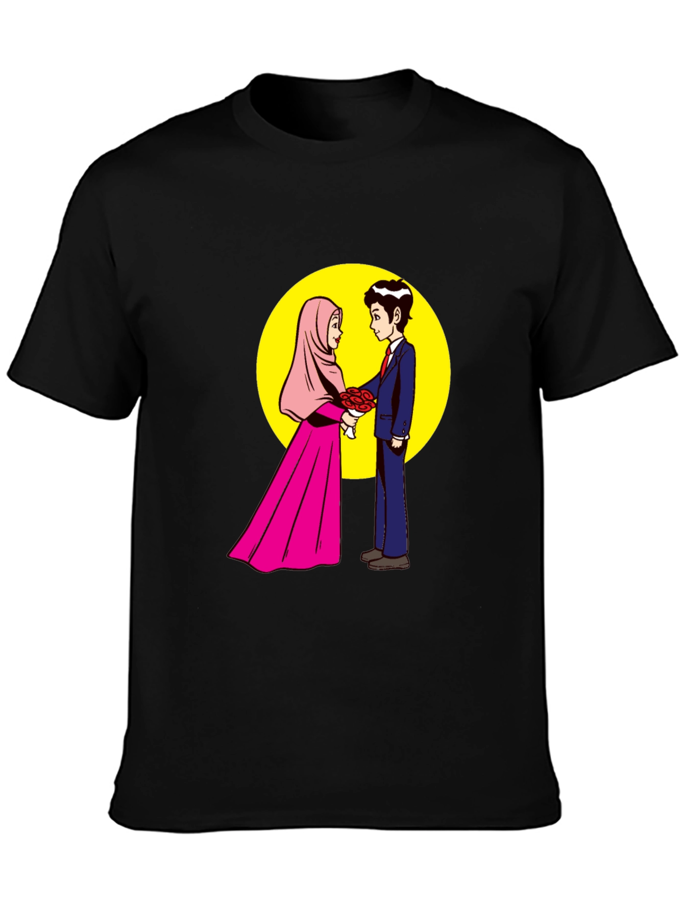 Romantic Muslim Couple Graphic T-Shirt