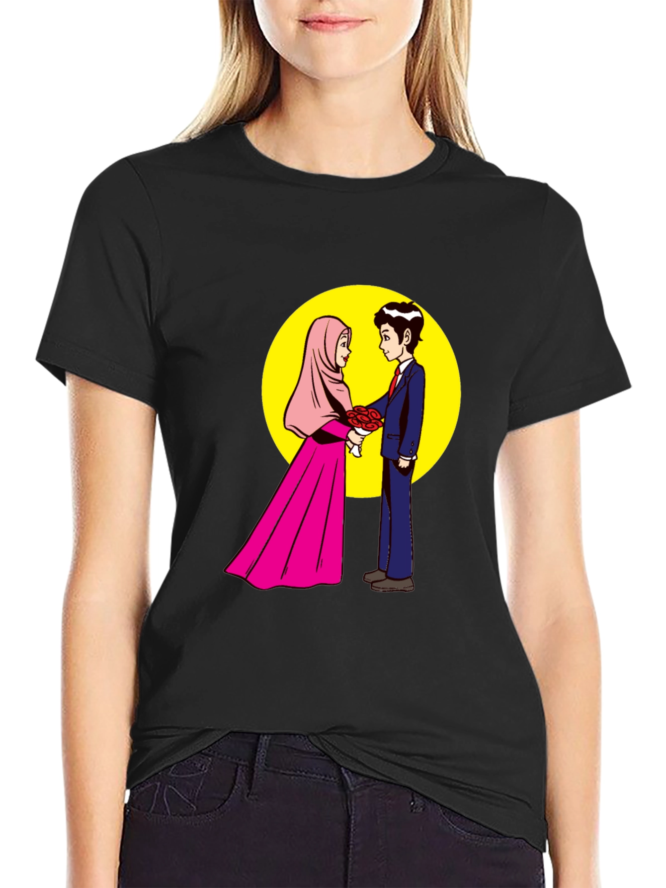 Romantic Muslim Couple Graphic T-Shirt