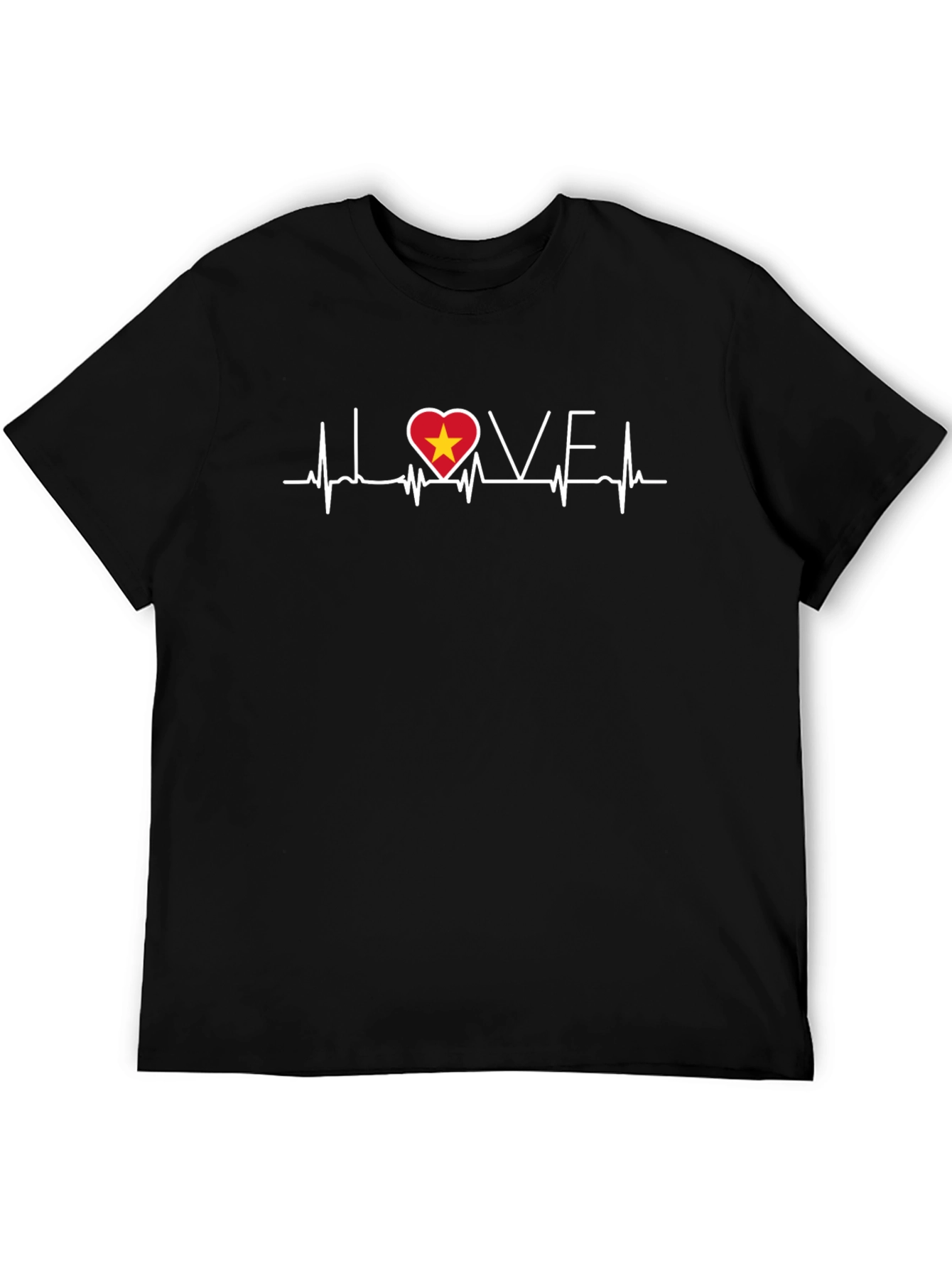 I Love Vietnam Heartbeat T-Shirt - Black