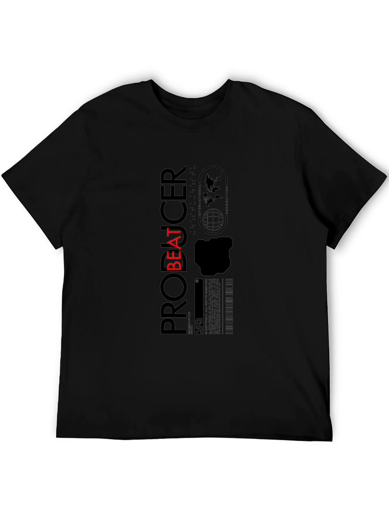 Beat Producer Graphic T-Shirt - Black Cotton