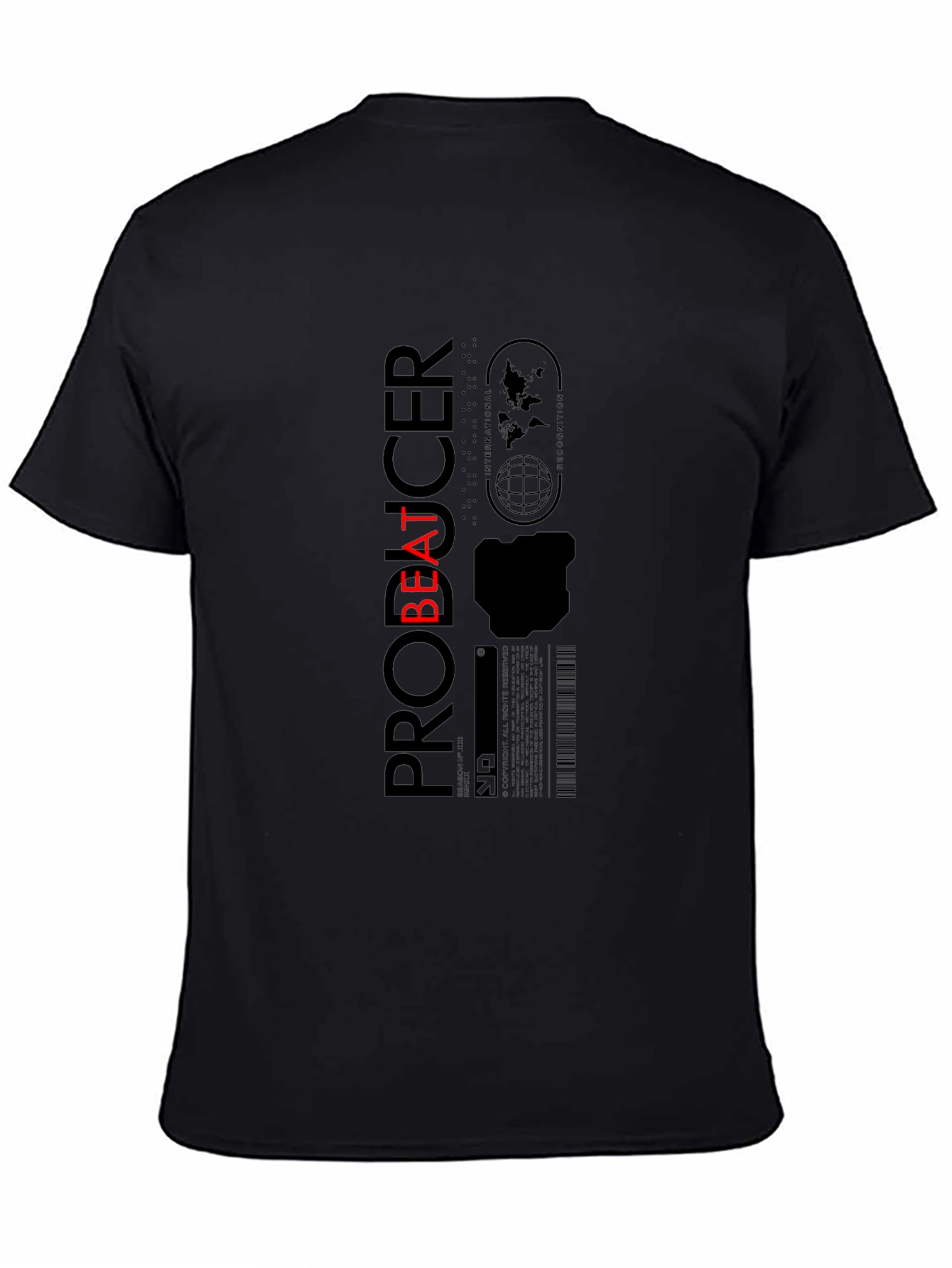 Beat Producer Graphic T-Shirt - Black Cotton