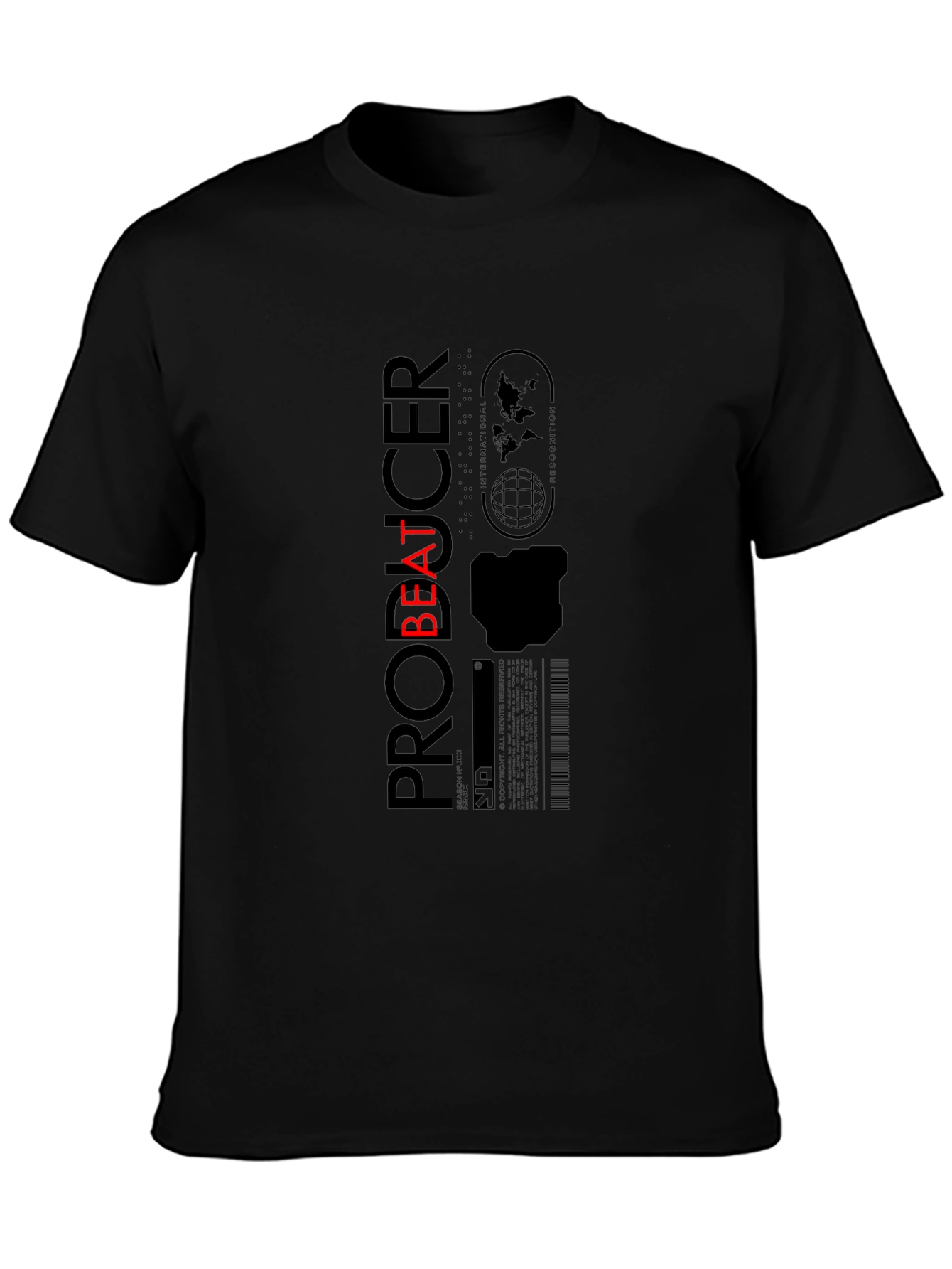 Beat Producer Graphic T-Shirt - Black Cotton
