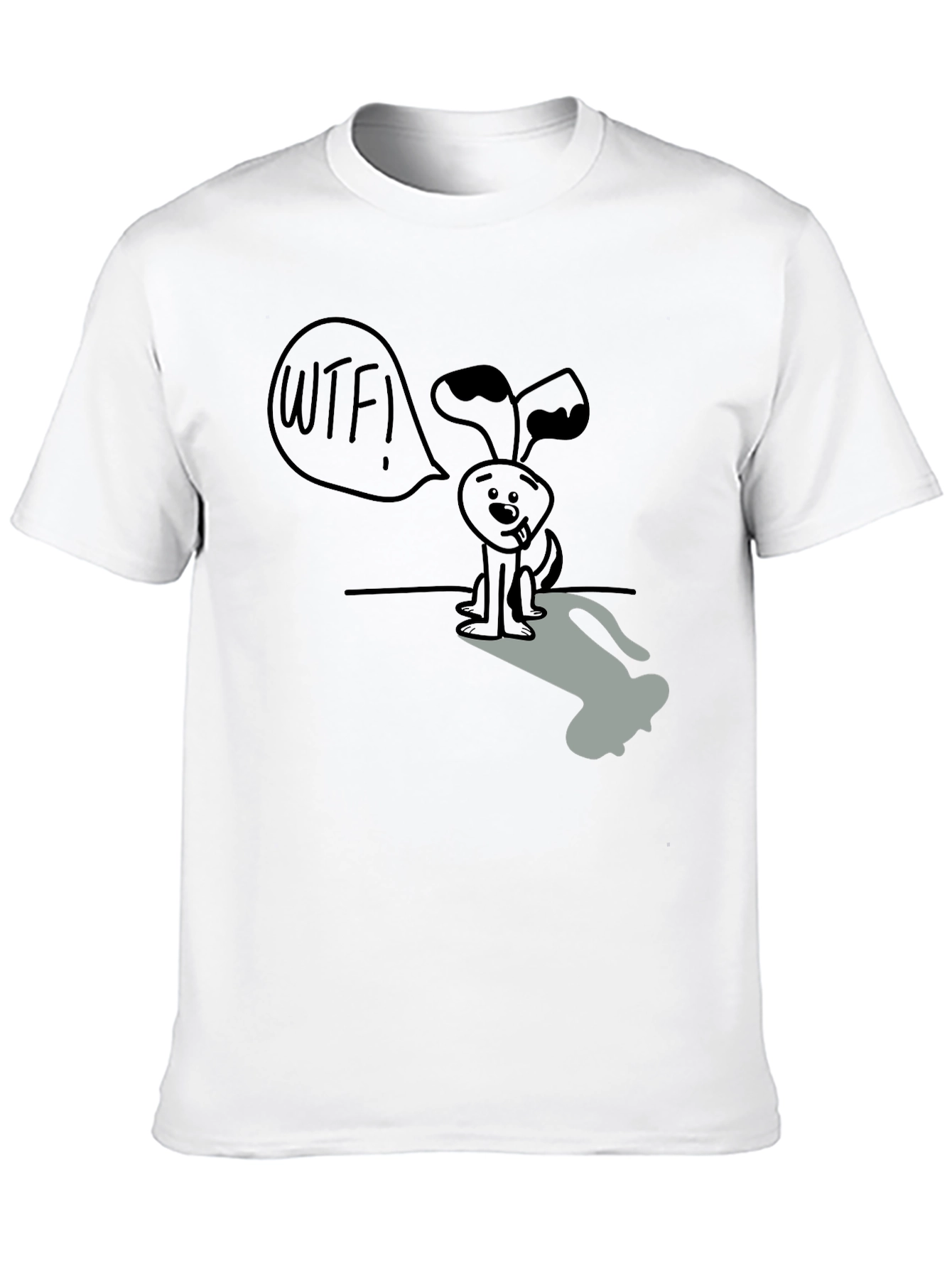 WTF Dog Graphic T-Shirt - Humor Tee
